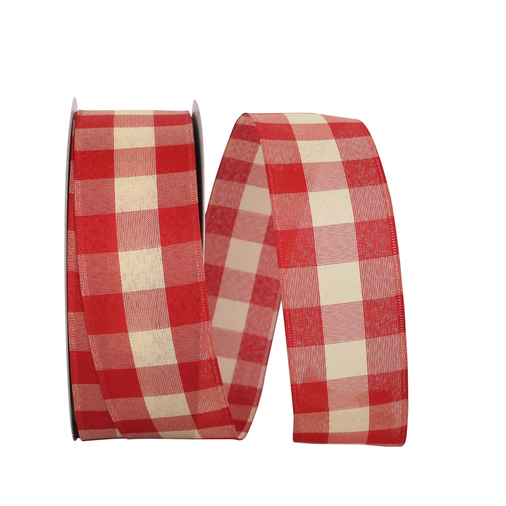 JAM Paper 2.5&#x22; x 50yd. Wired Country Buffalo Gingham Ribbon