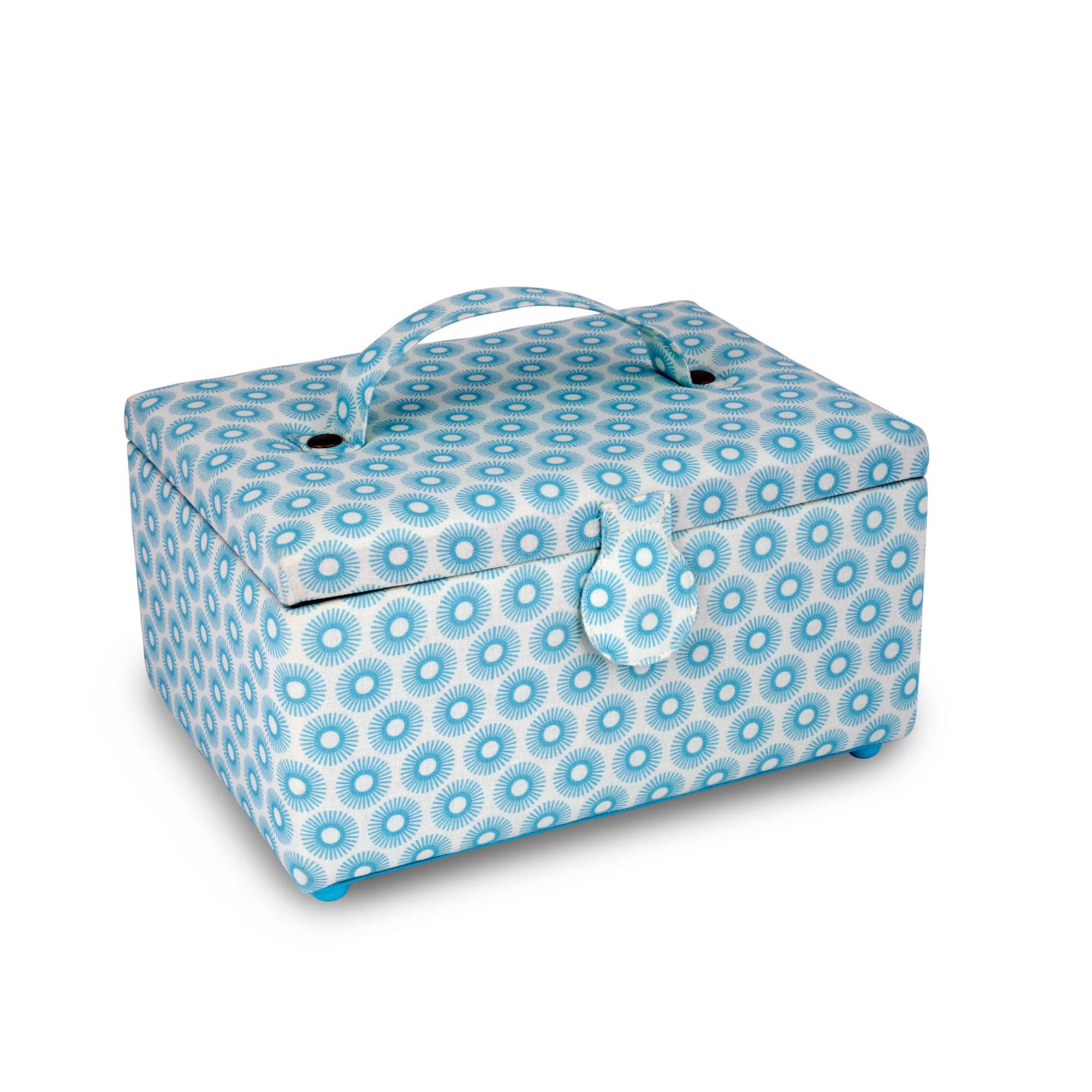 Dritz&#xAE; Blue Retro Small Rectangular Sewing Basket