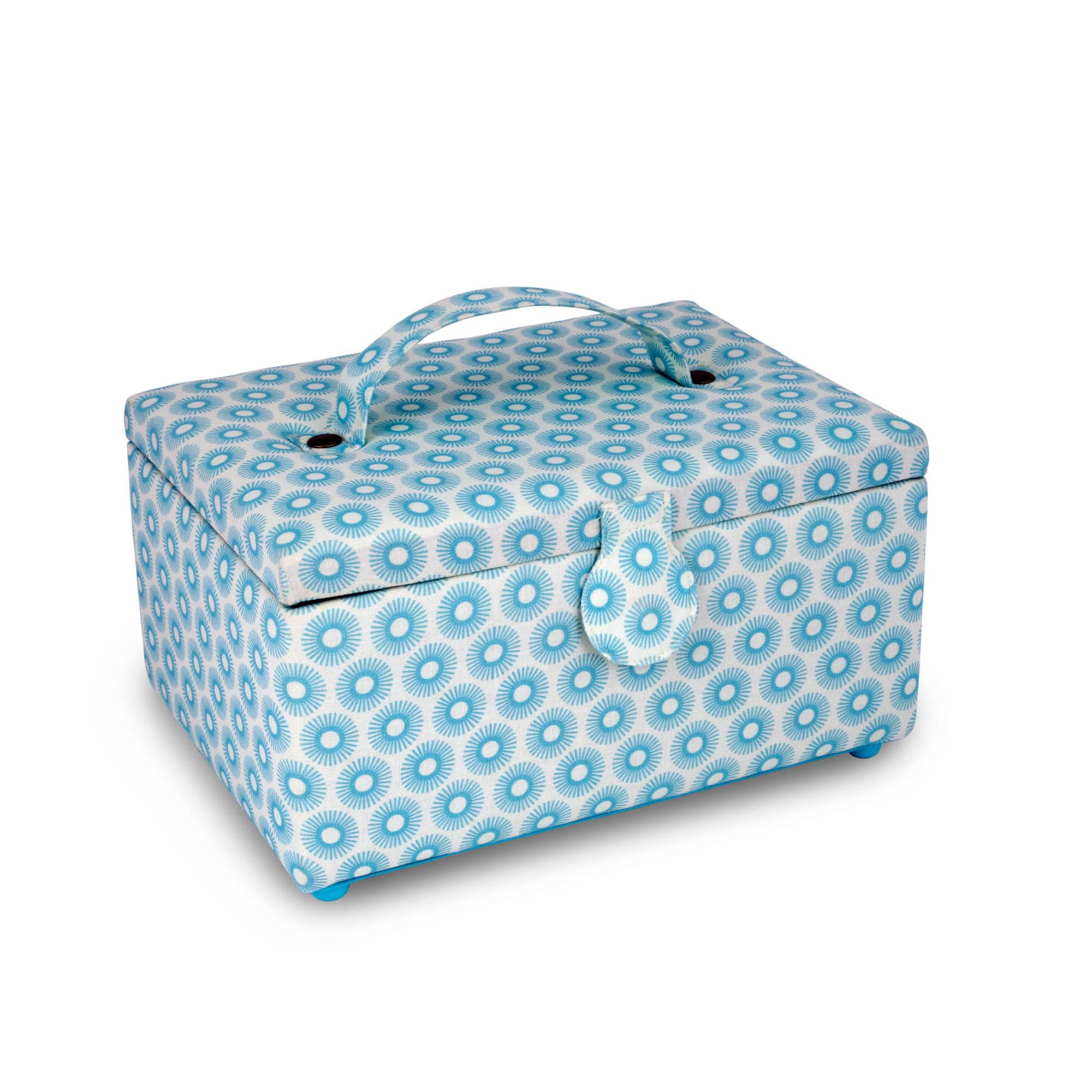 Dritz® Blue Retro Small Rectangular Sewing Basket