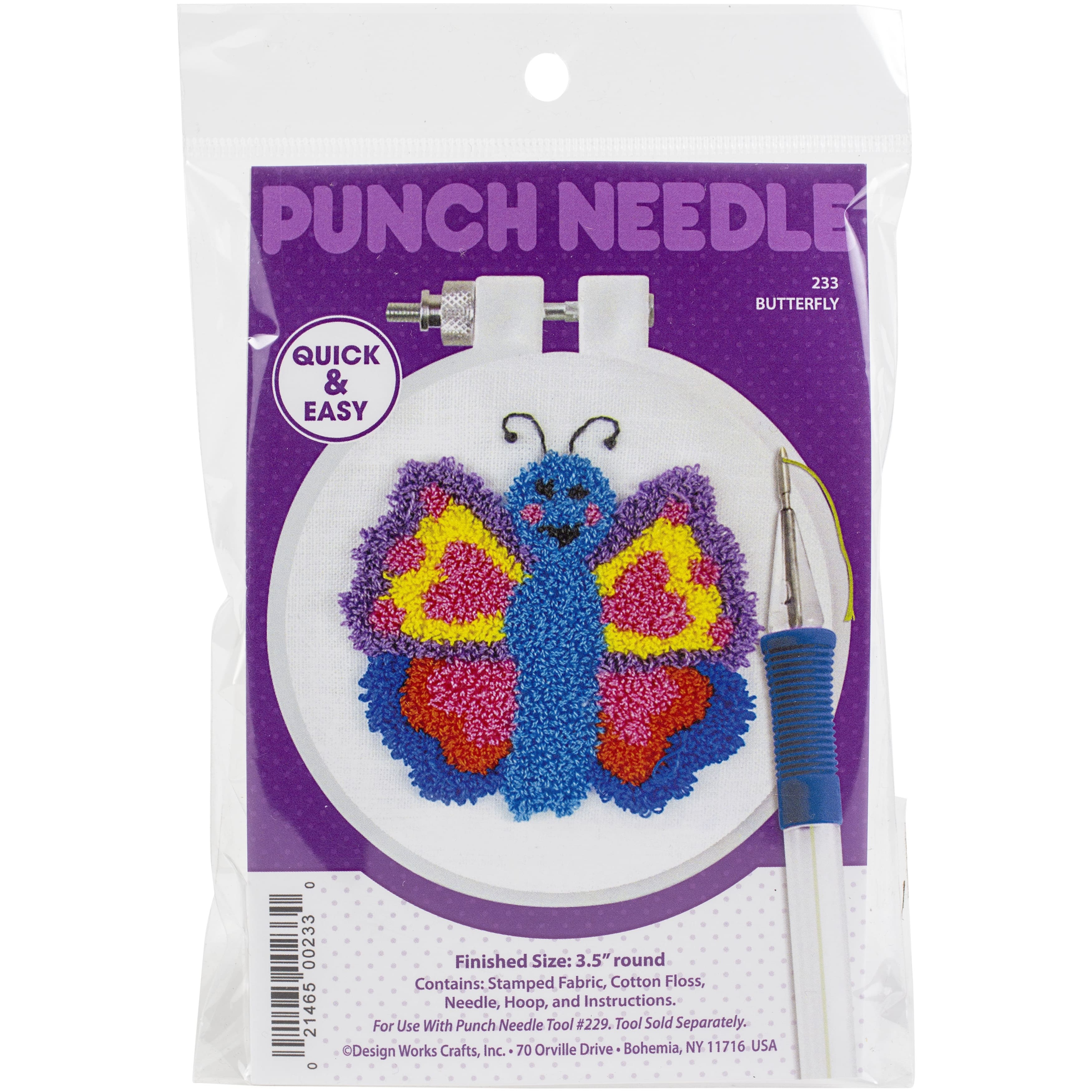 Design Works&#x2122; Butterfly Round Punch Needle Kit
