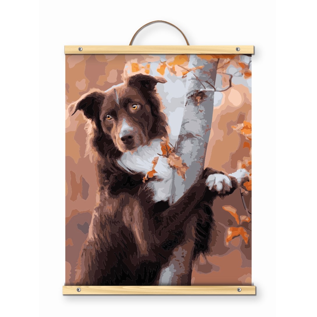 16&#x22; x 20&#x22; Dog in Tree Paint-by-Number Kit with Wood Display Hanger by Artist&#x27;s Loft&#xAE;
