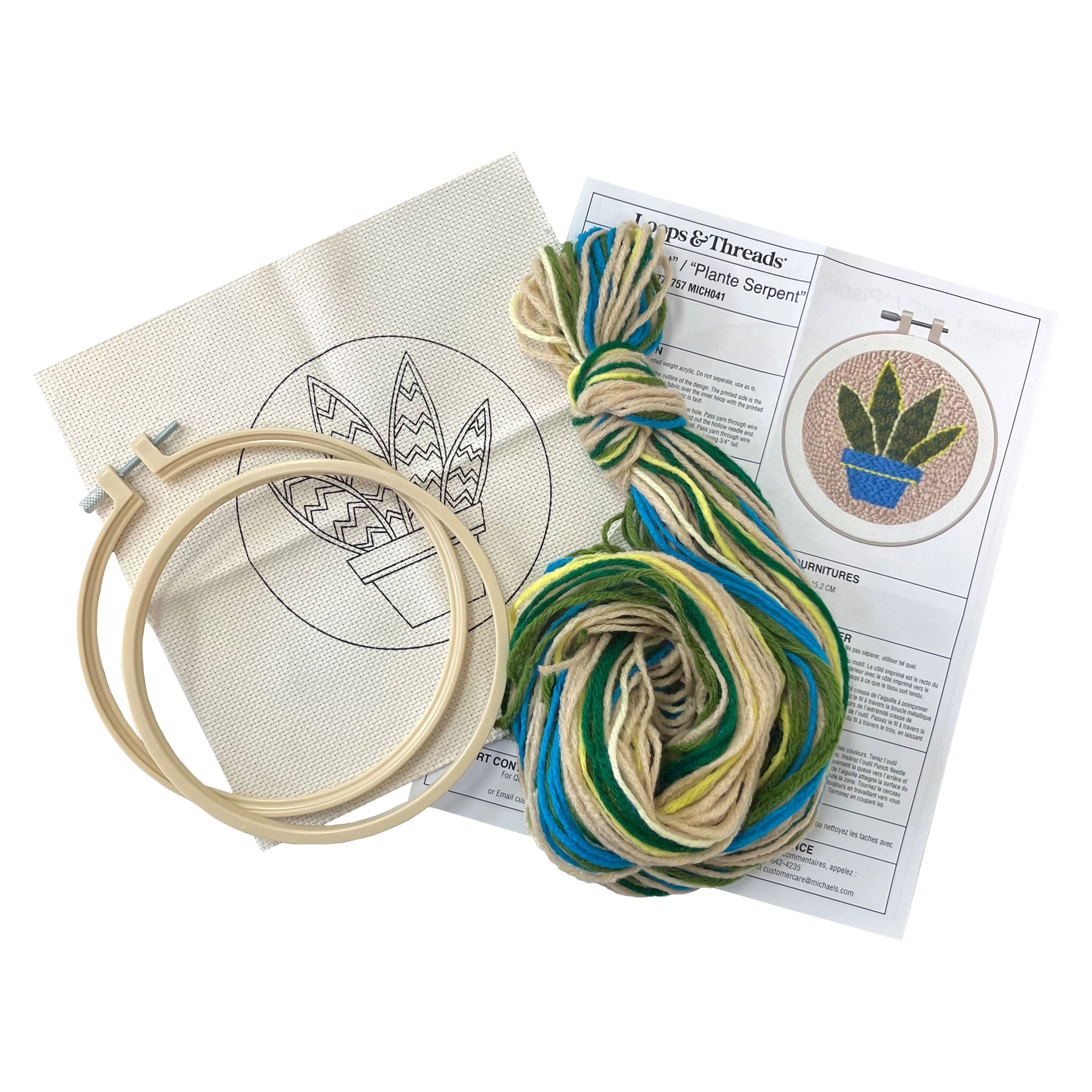 6&#x22; Snake Plant Punch Needle Kit by Loops &#x26; Threads&#xAE;