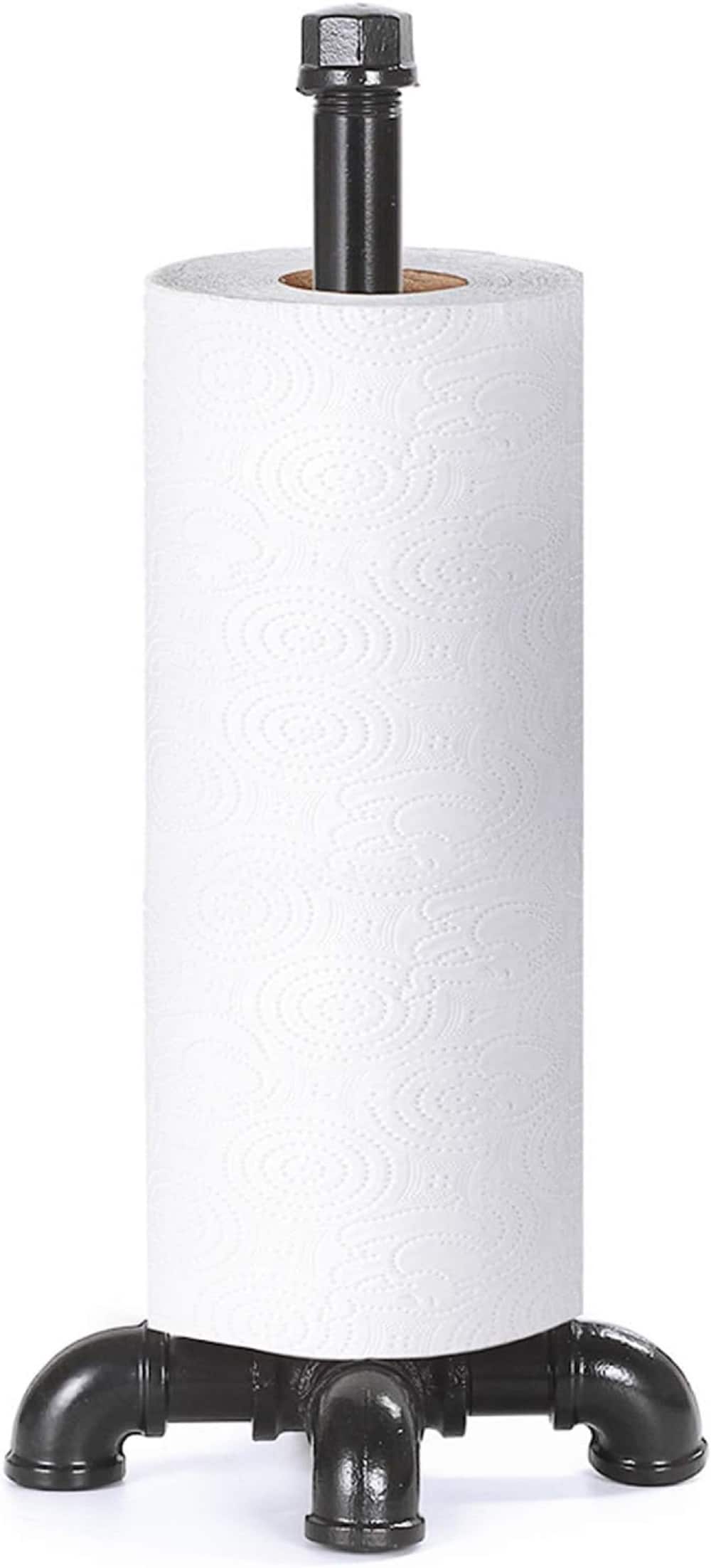 Black Standing Kitchen Industrial Pipe Paper Towel Holder