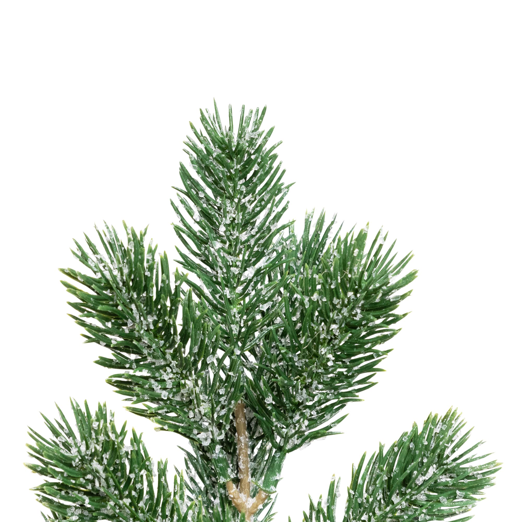 17.5" Unlit Frosted Pine Christmas Tree in Burlap Base