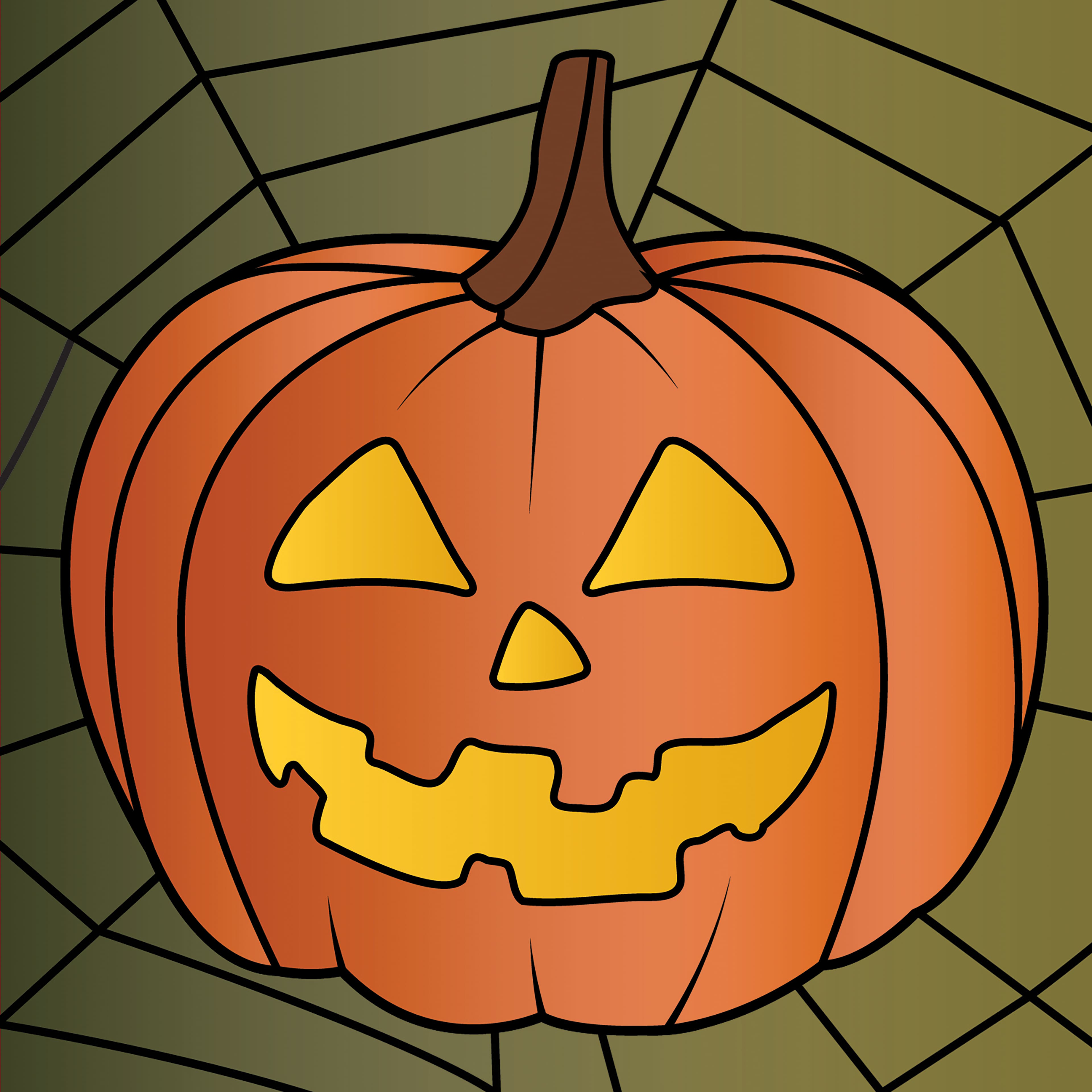 5&#x22; x 5&#x22; Jack-O&#x27;-Lantern in Web Canvas Painting Kit by Craft Smart&#xAE;