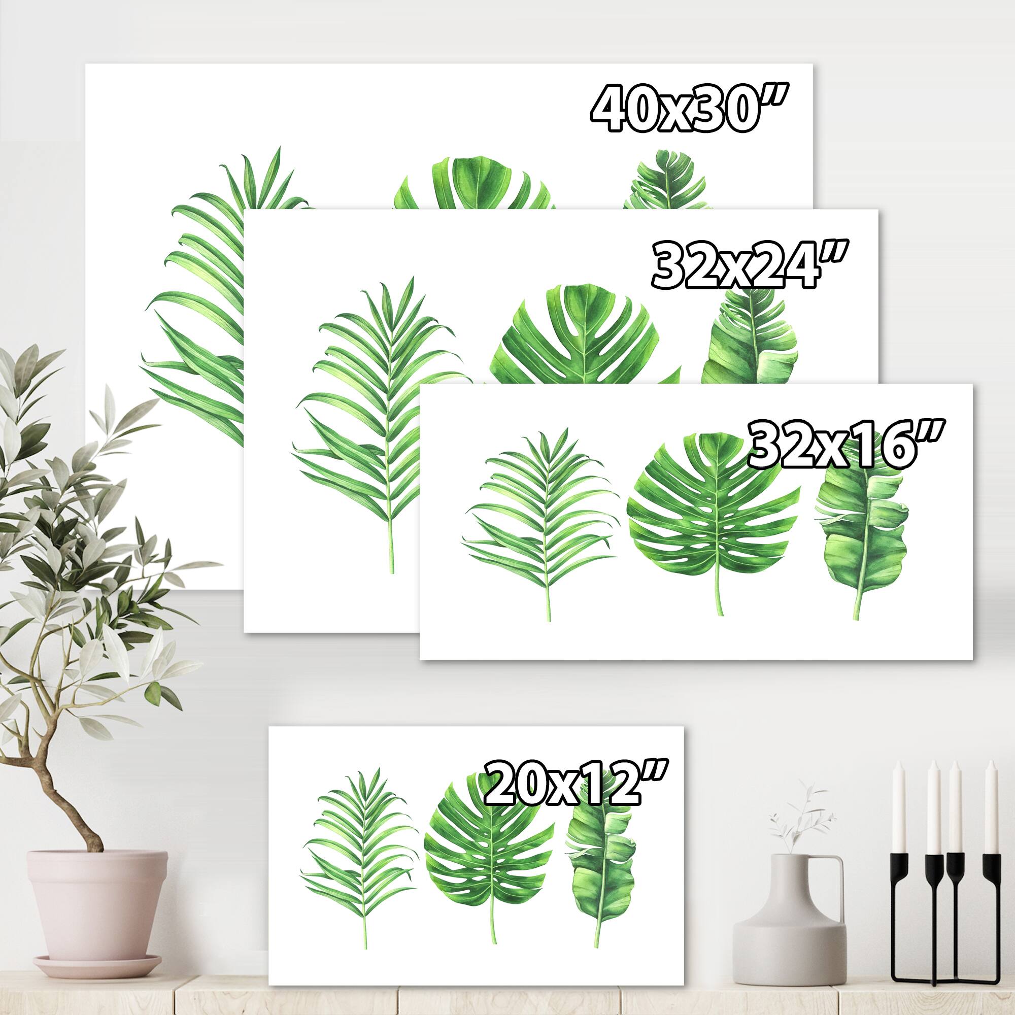 Designart - Tropical Leaf Of Monstera IV - Farmhouse Canvas Wall Art Print