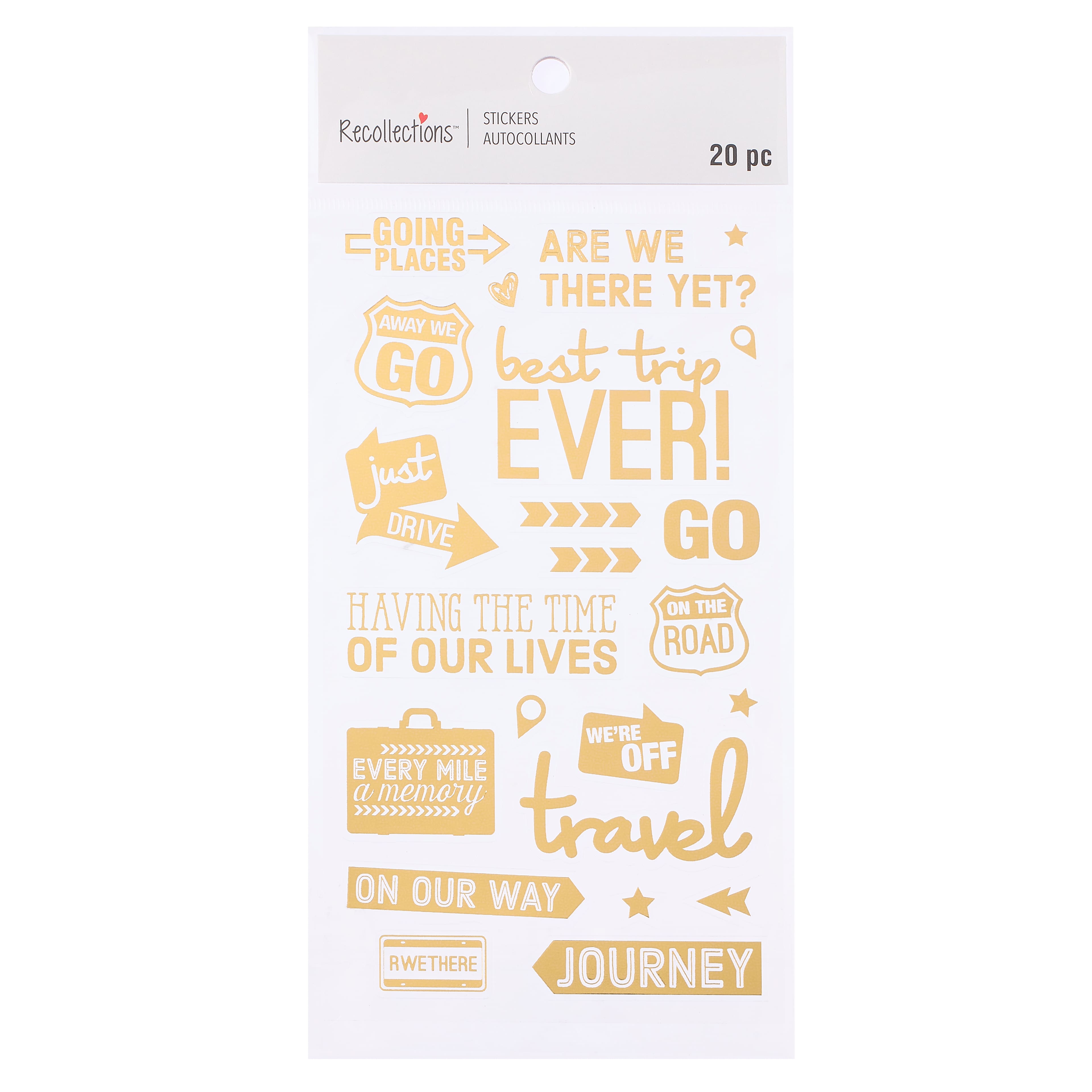 Gold Travel Words Stickers by Recollections&#x2122;