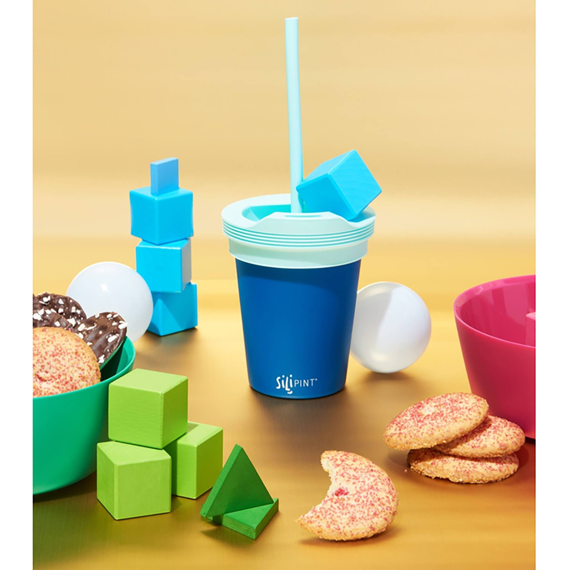 Silipint&#xAE; 8oz. Deep Pool Kids Silicone Straw Tumblers, 2ct.