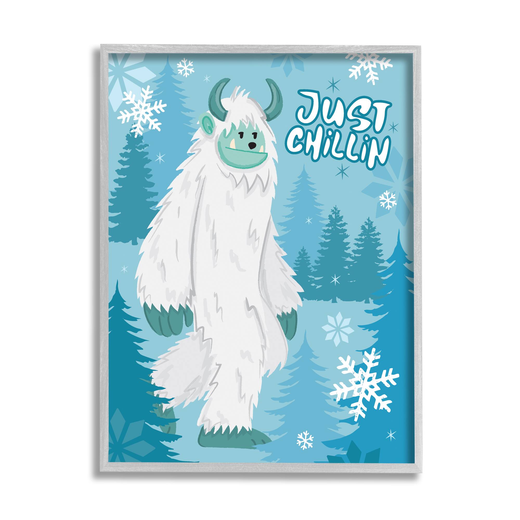 Stupell Industries Just Chillin Funny Winter Yeti Framed Giclee Art