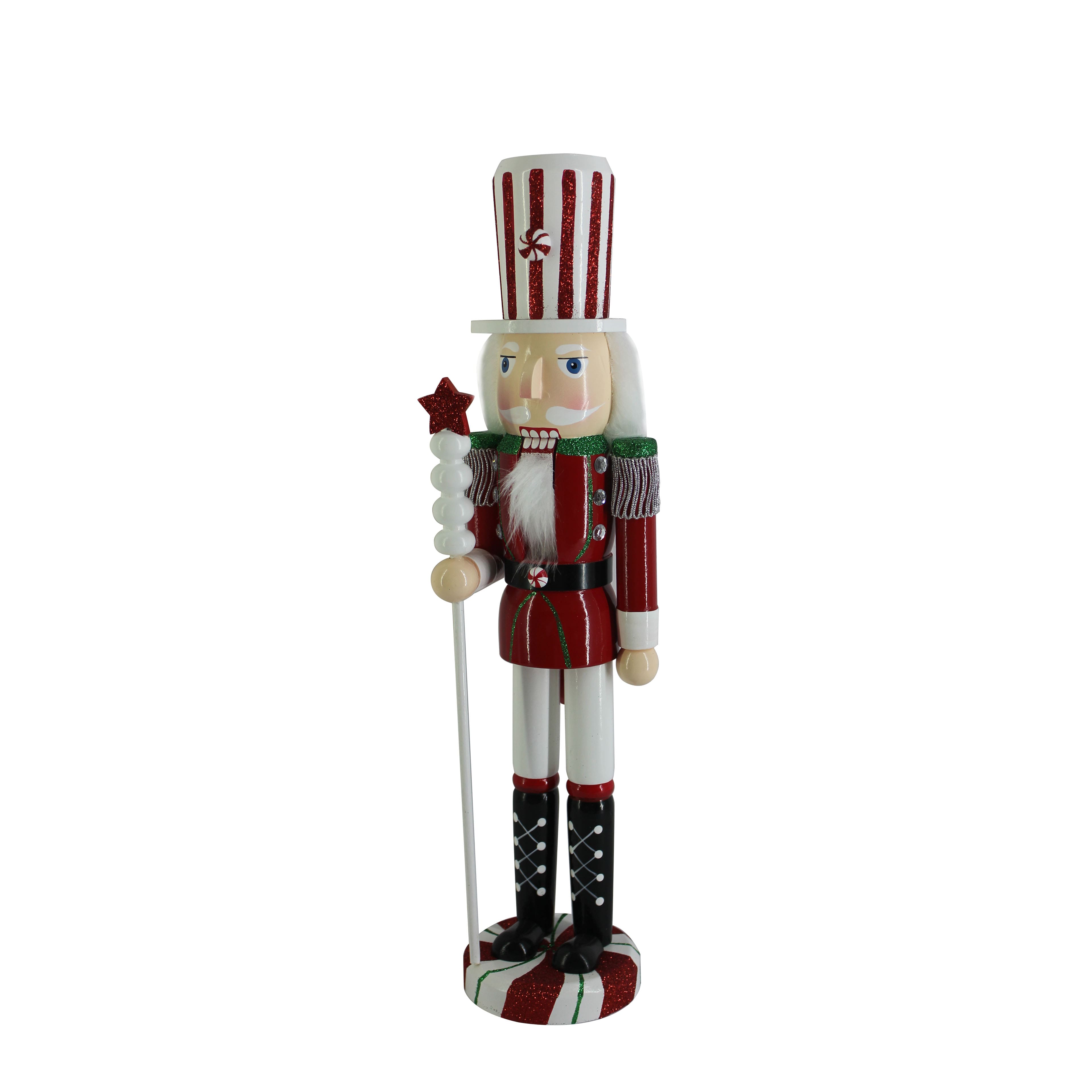 16&#x22; Red &#x26; White Peppermint Nutcracker by Ashland&#xAE;