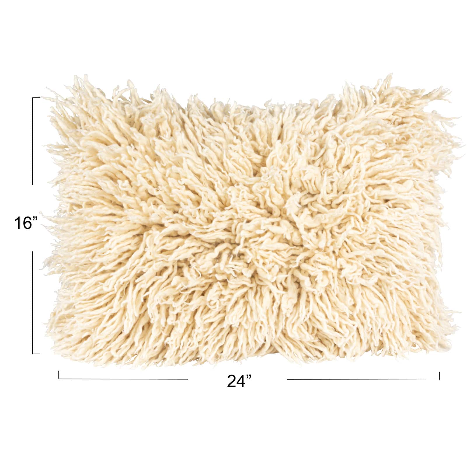 Hello Honey&#xAE; White New Zealand Wool &#x26; Cotton Lumbar Pillow