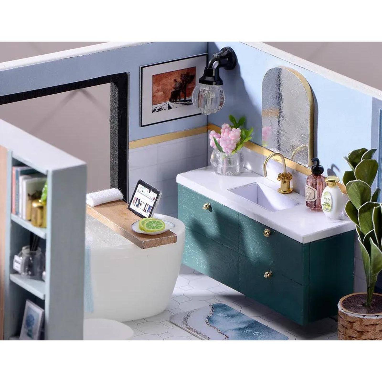 Wizardi Miniature Roombox: House on the Riviera Dollhouse Kit