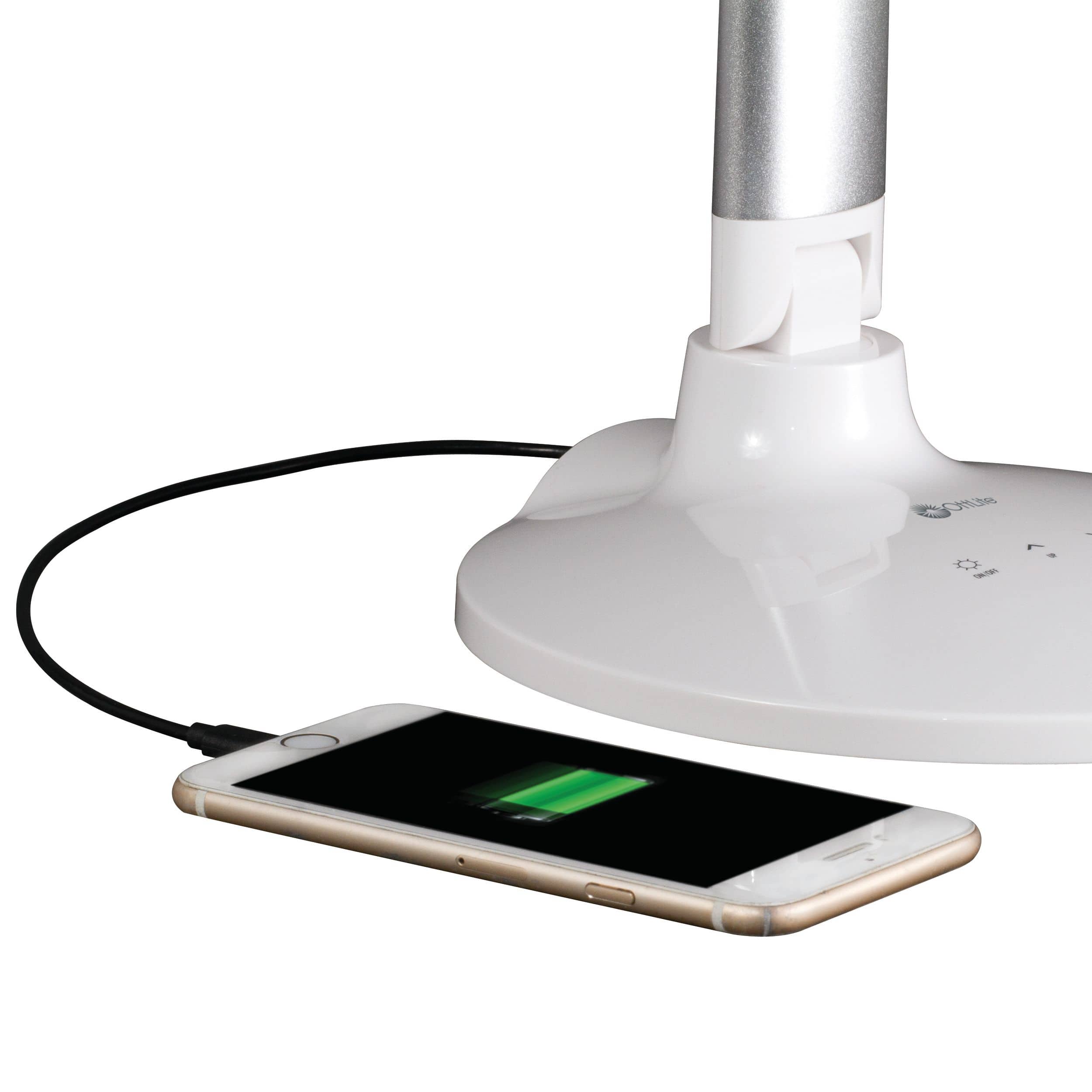 OttLite Wellness Series 29" White Command LED Desk Lamp with Voice Assistant