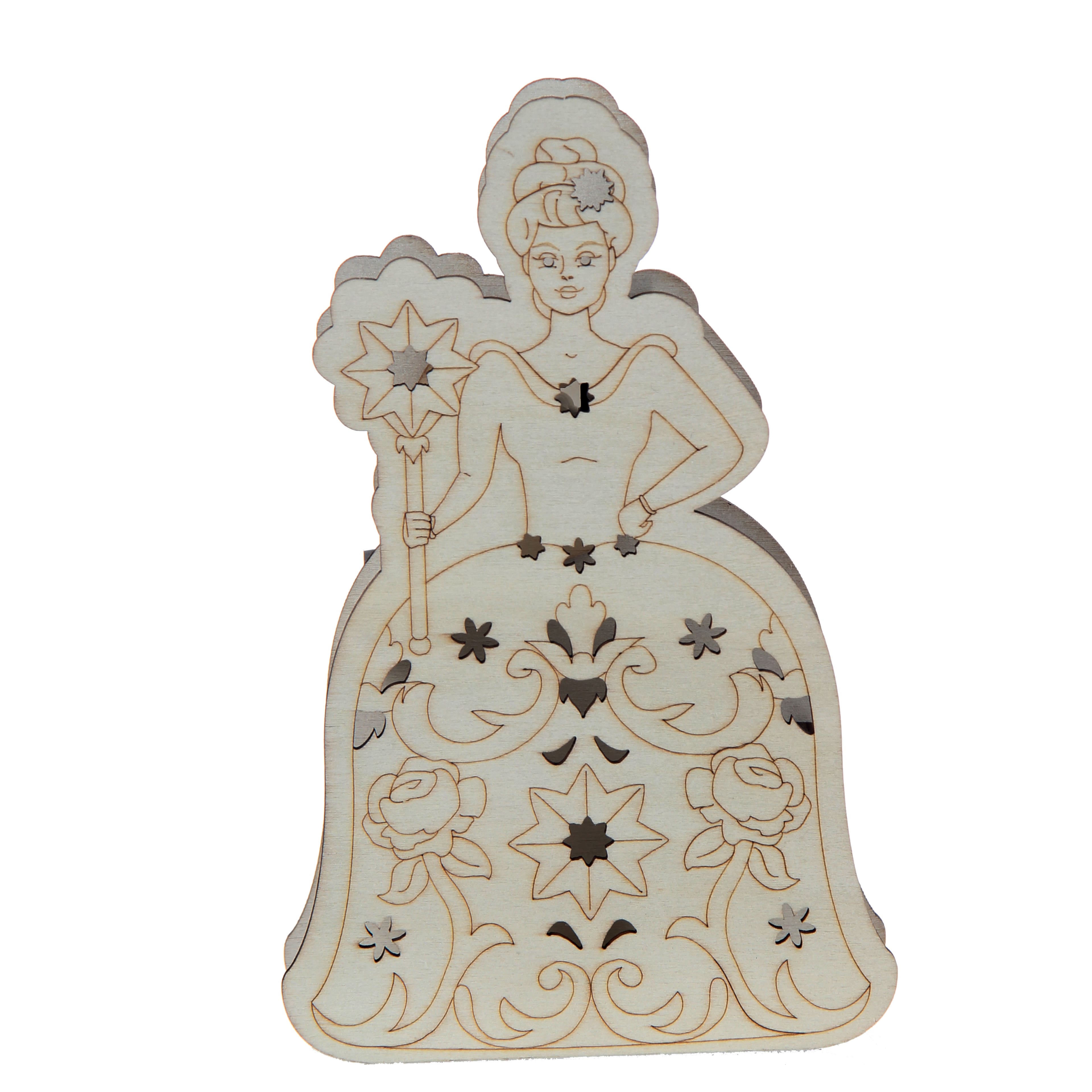 6.5&#x22; DIY Queen LED Wood D&#xE9;cor by Make Market&#xAE;