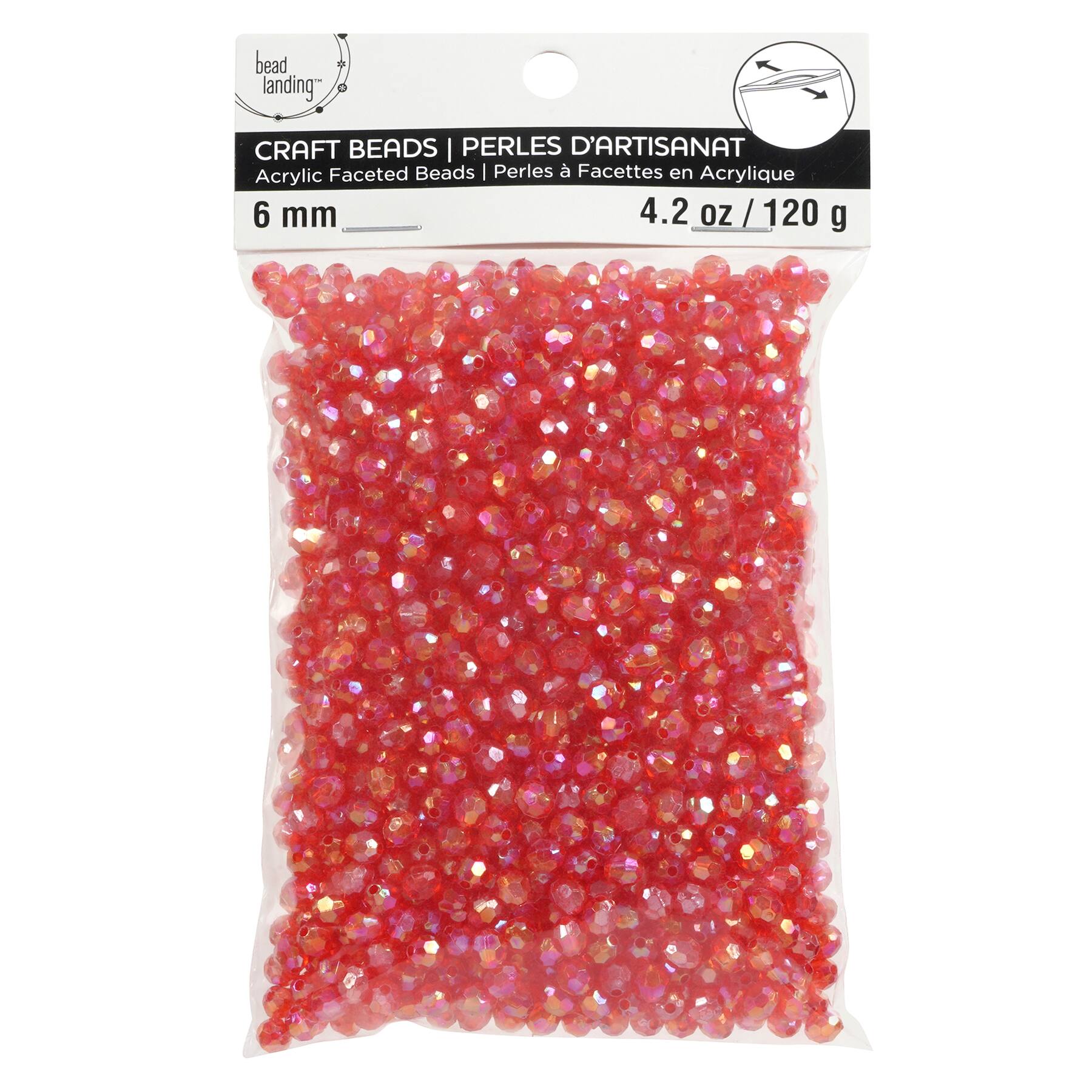 12 Pack: 5.5mm Red AB Faceted Acrylic Round Bead Value Pack by Bead Landing&#x2122;