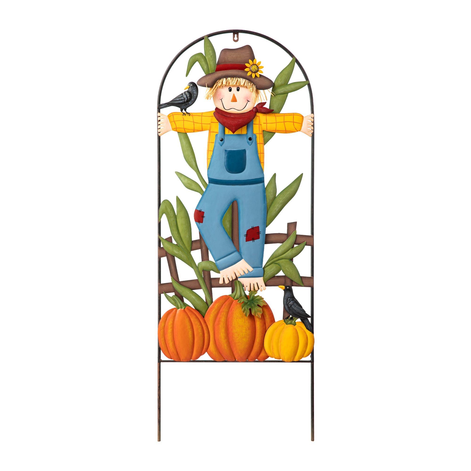 Glitzhome&#xAE; 3.5ft. Fall Metal Arch Scarecrow Yard Stake