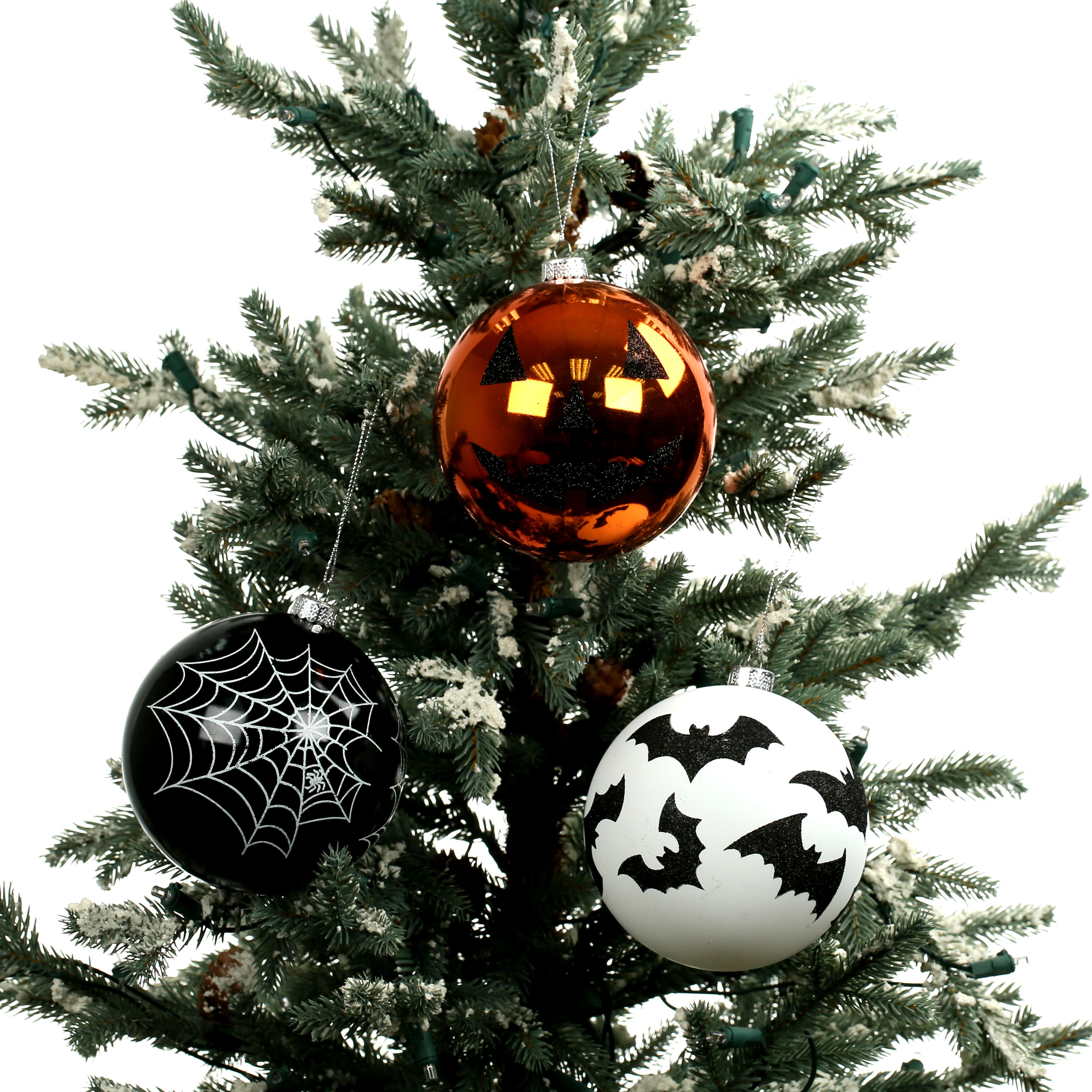 4.75" Orange, Black & White Plastic Ball Ornament Set by Ashland®