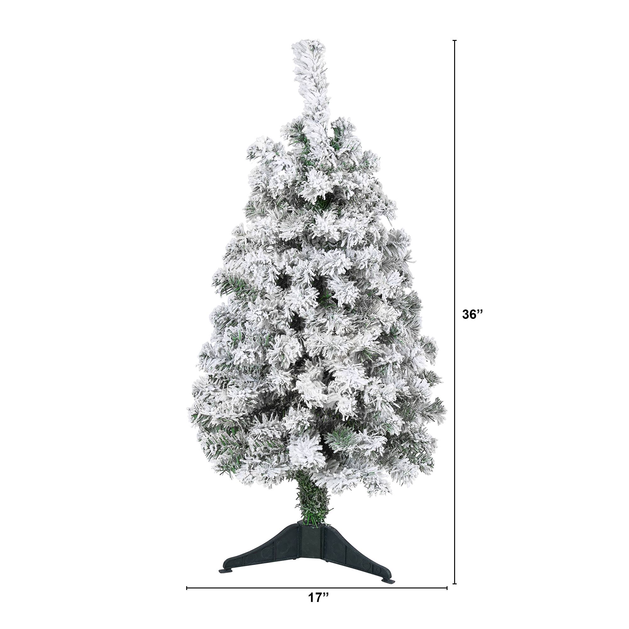 3ft. Unlit Flocked Rock Springs Spruce Artificial Christmas Tree