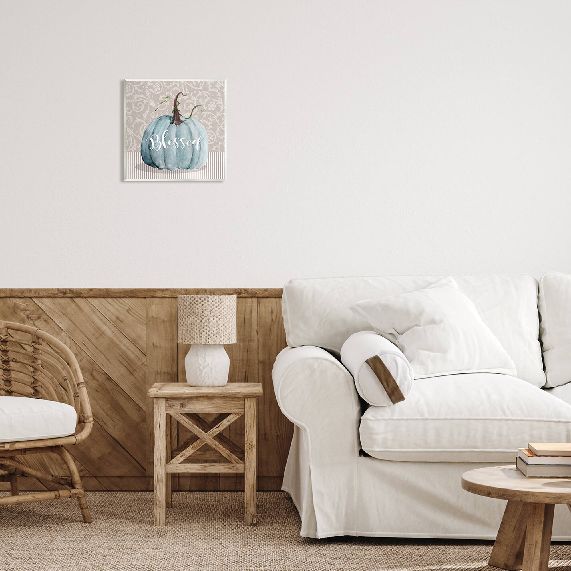 Stupell Industries Seasonal Blessed Pumpkin Patterned Wall Plaque Art