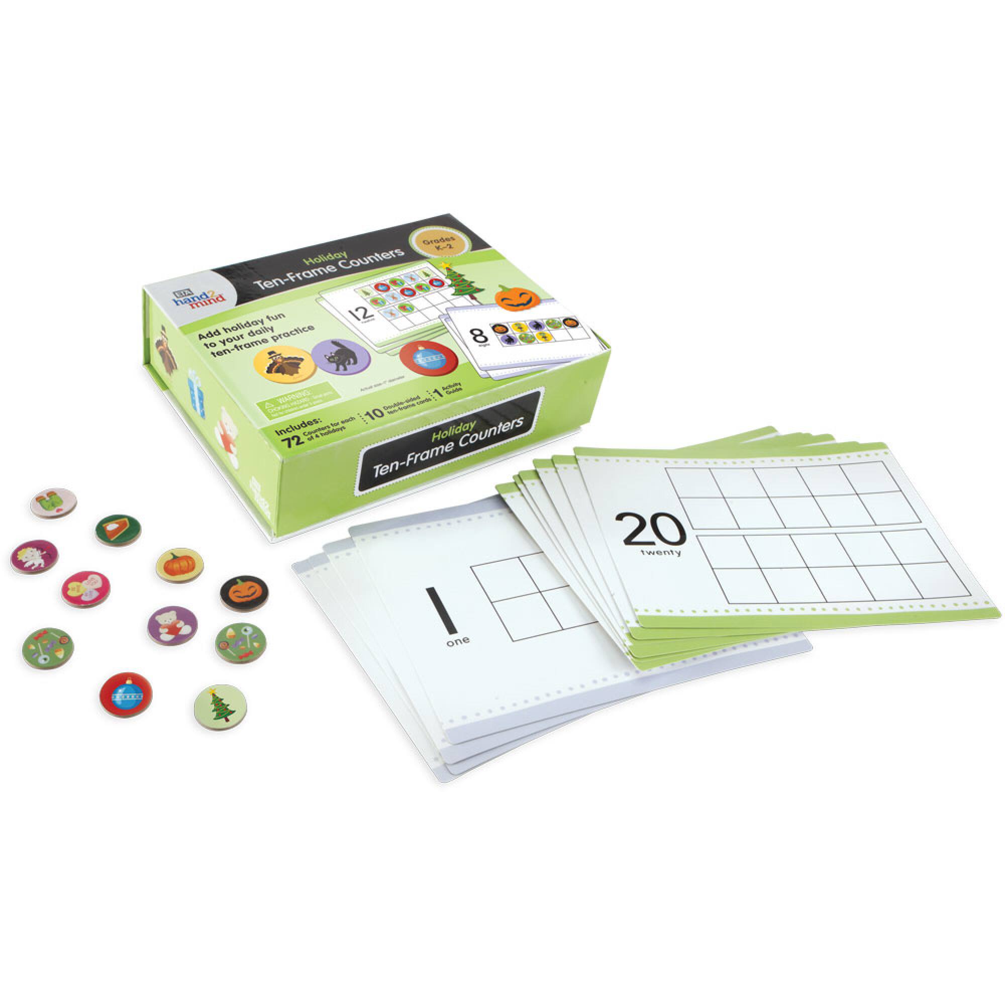 hand2mind® Holiday Ten-Frame Counters