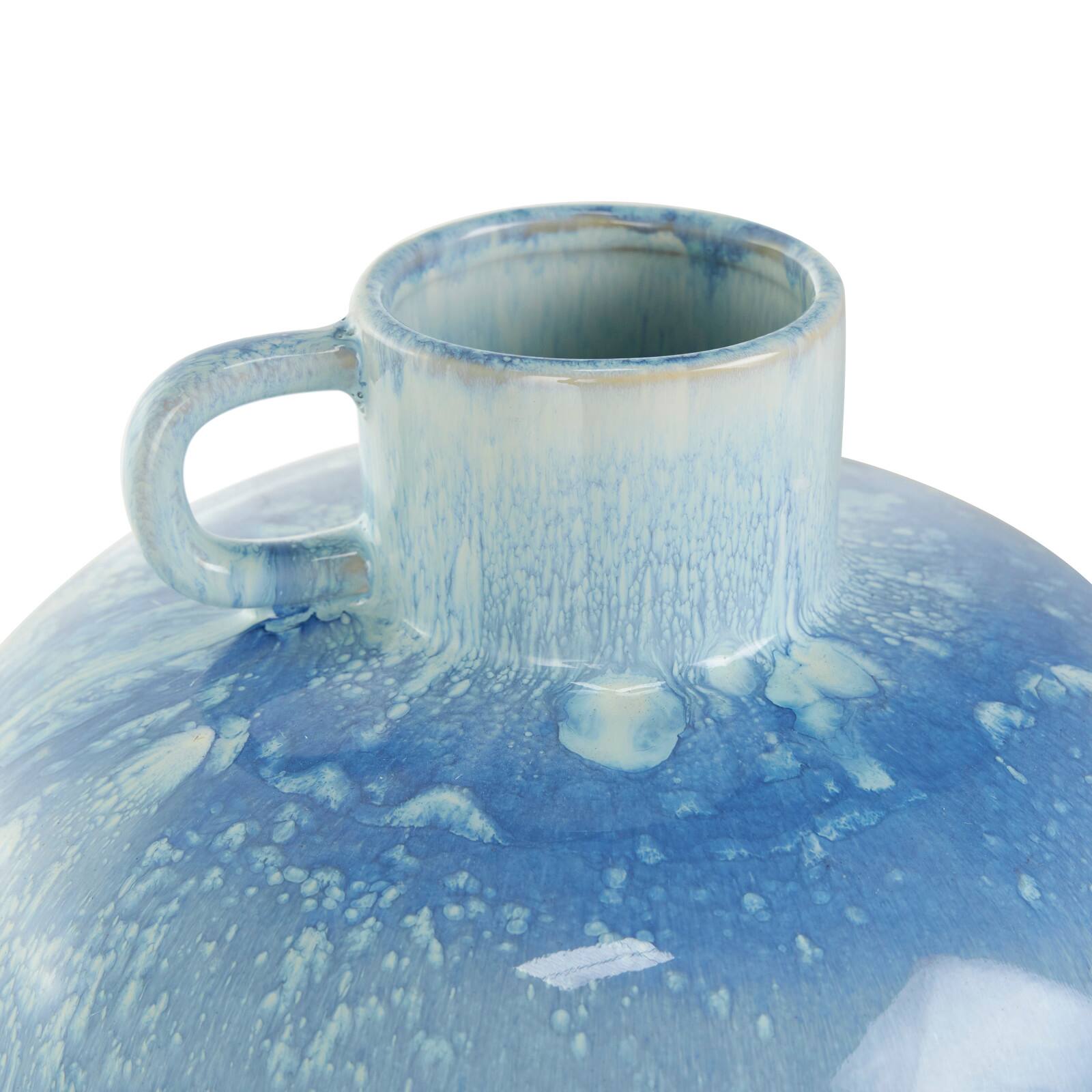 18&#x22; Blue Unique Textured Ceramic Ombre Vase