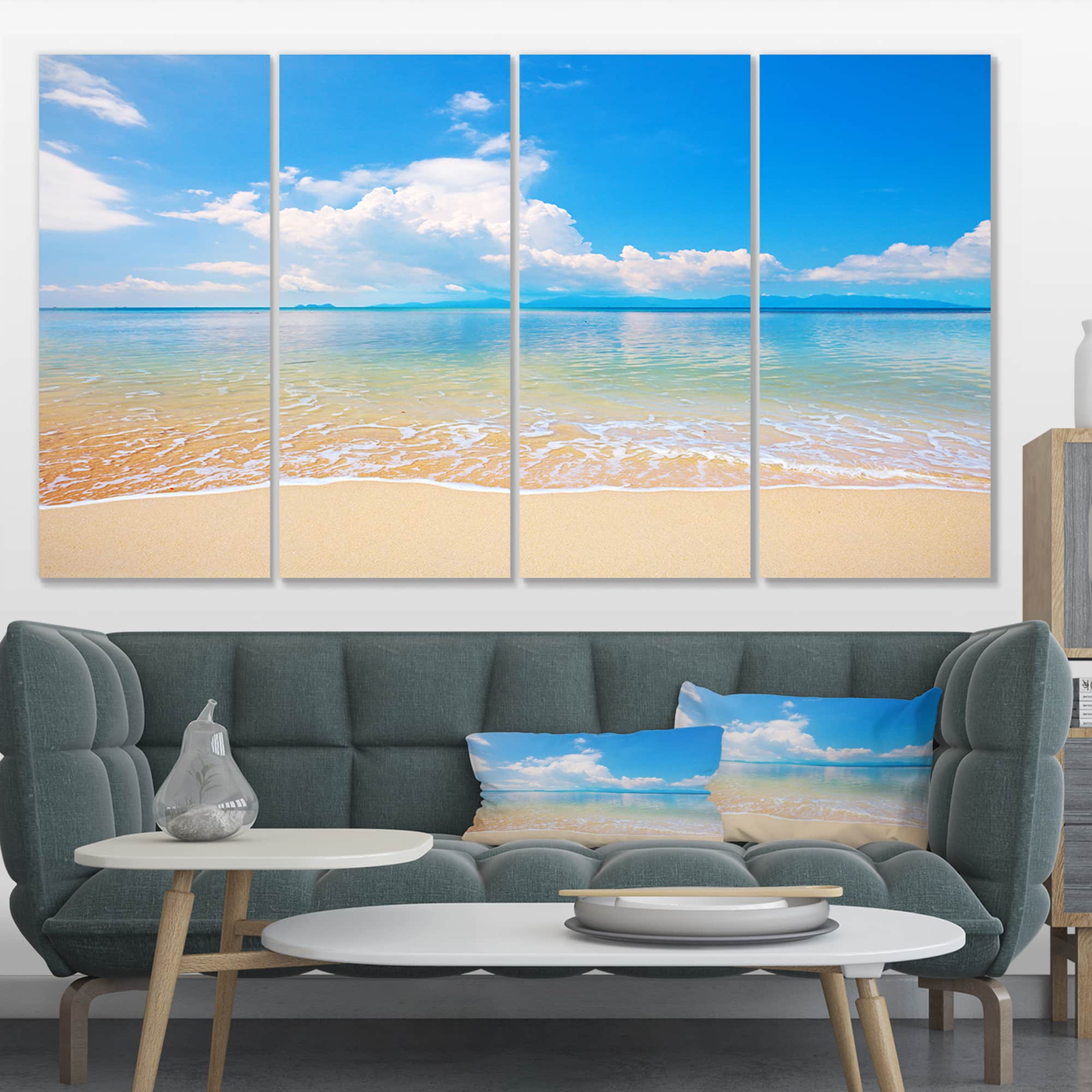 Designart - Large Clouds Over Calm Beach