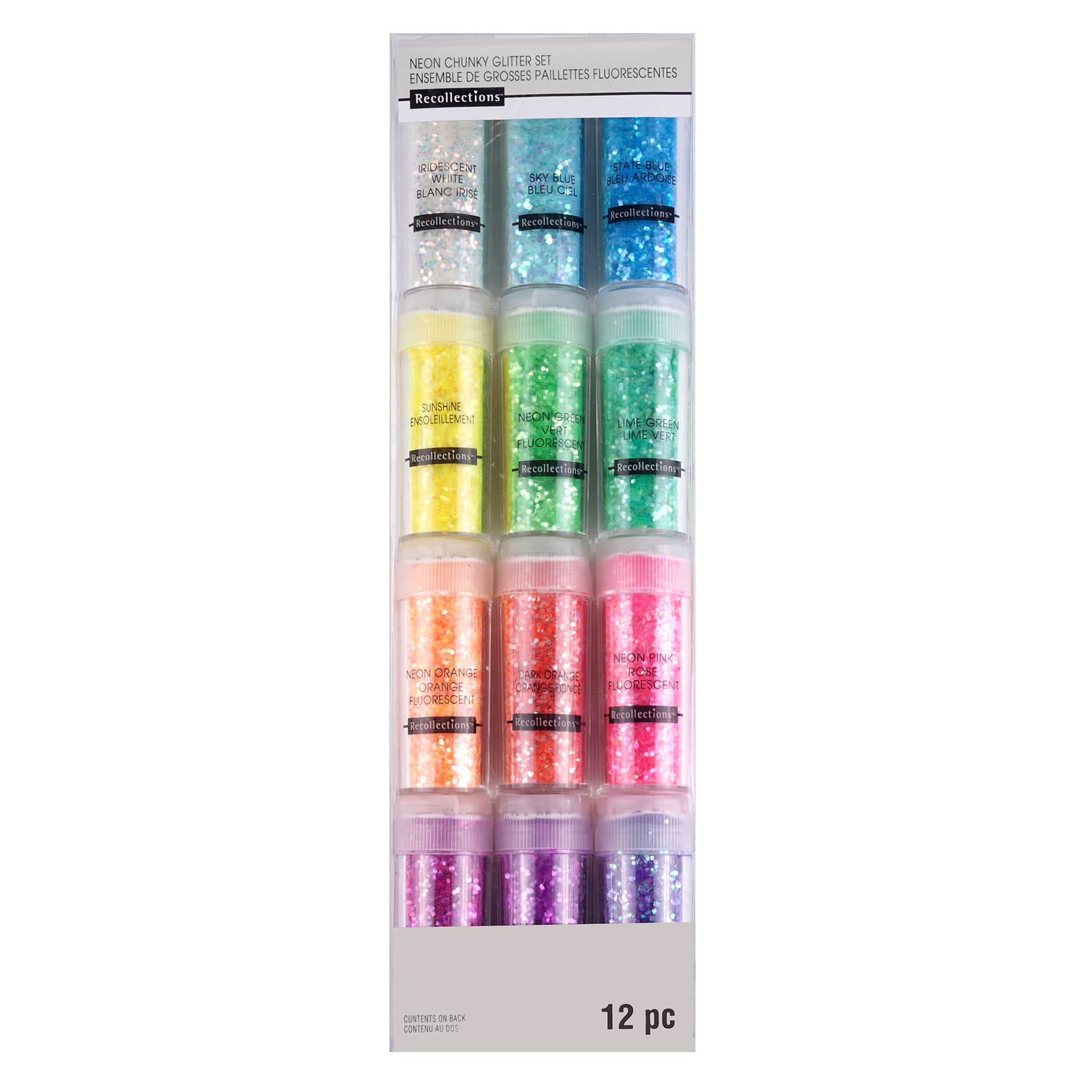 12 Pack: Neon Chunky Glitter Set by Recollections™