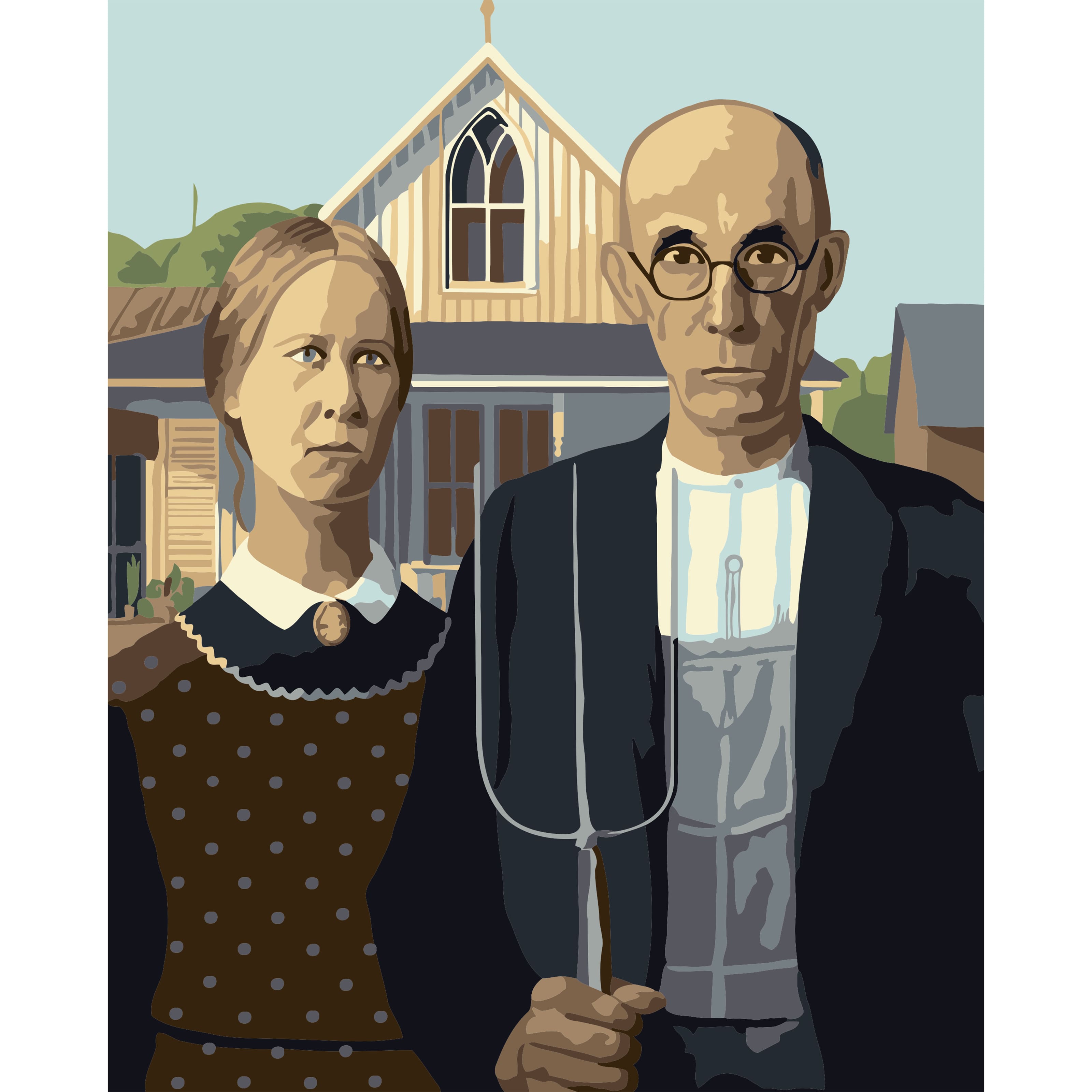 8" x 10" American Gothic Paint-by-Number Kit with Wood Display Hanger by Artist's Loft®