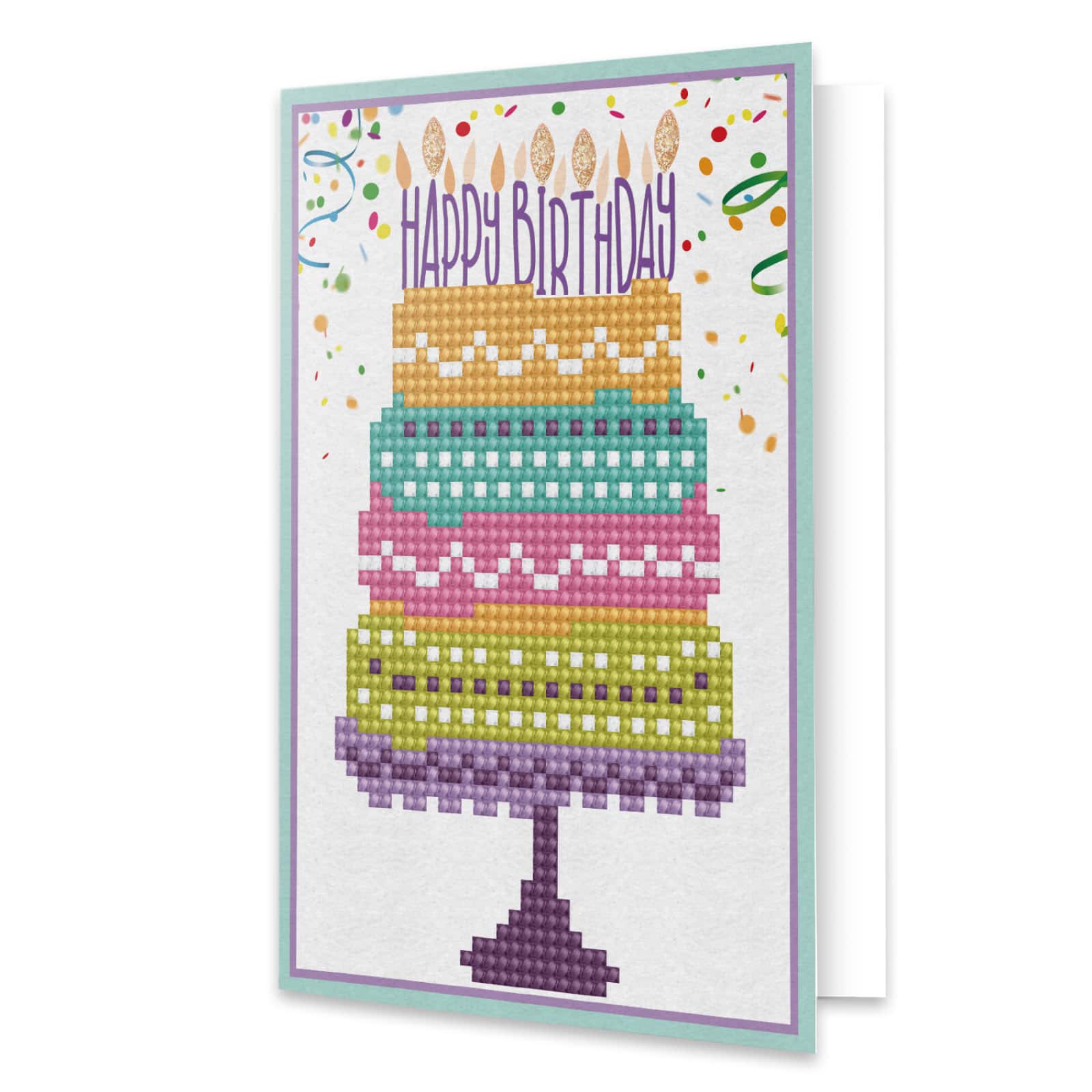 Diamond Dotz&#xAE; Happy Birthday Cake Diamond Painting Greeting Card Kit