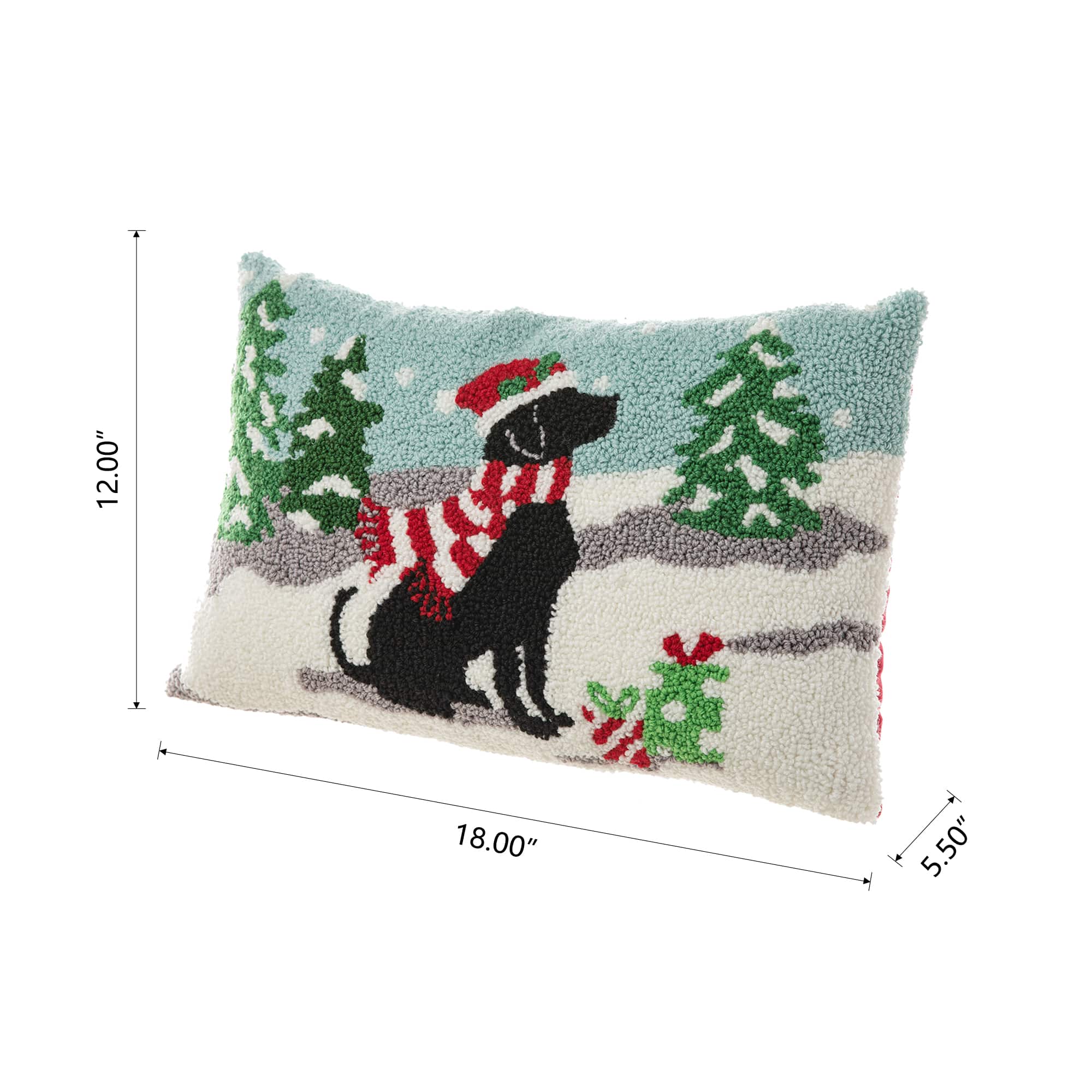 Glitzhome® Hooked Christmas Dog Pillow