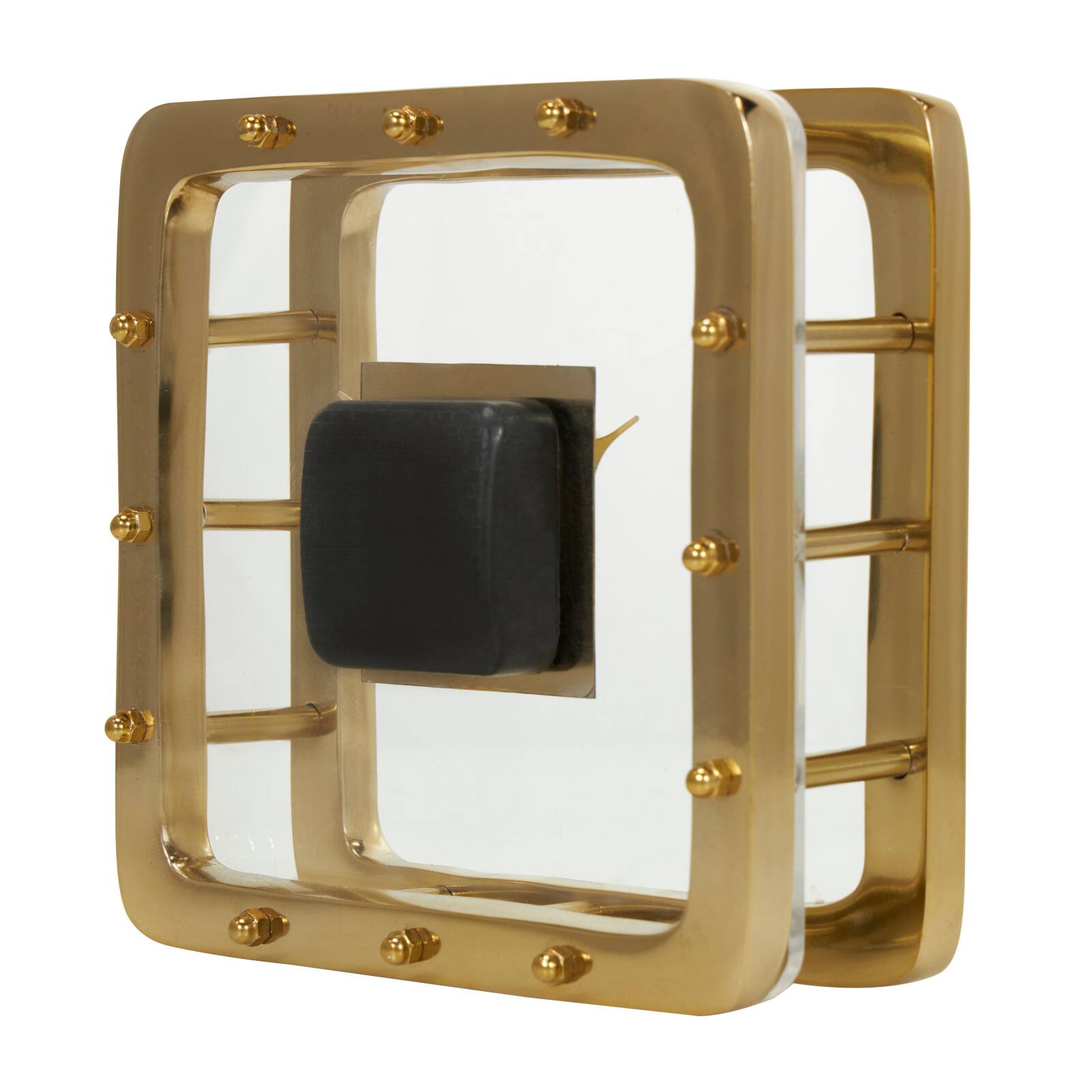 8&#x22; Gold Aluminum Geometric Floating Clock