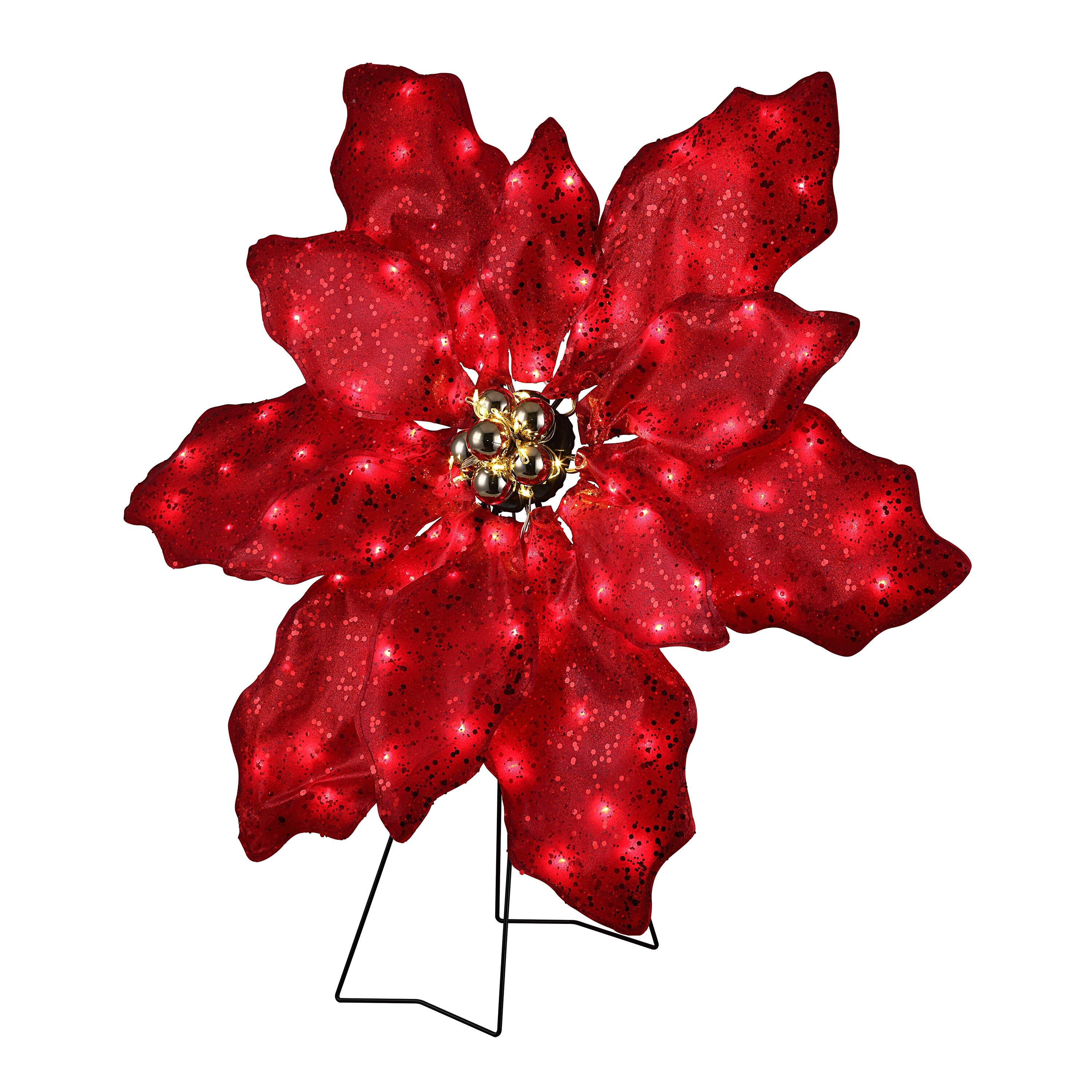 Mr. Christmas 35&#x22; Outdoor Twinkling LED Poinsettia