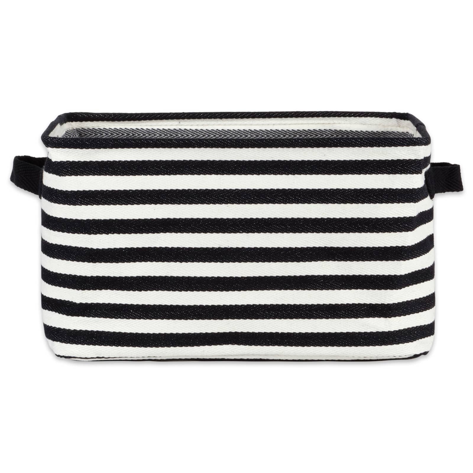 DII® Stripes PE-Coated Herringbone Woven Cotton Laundry Bin Set