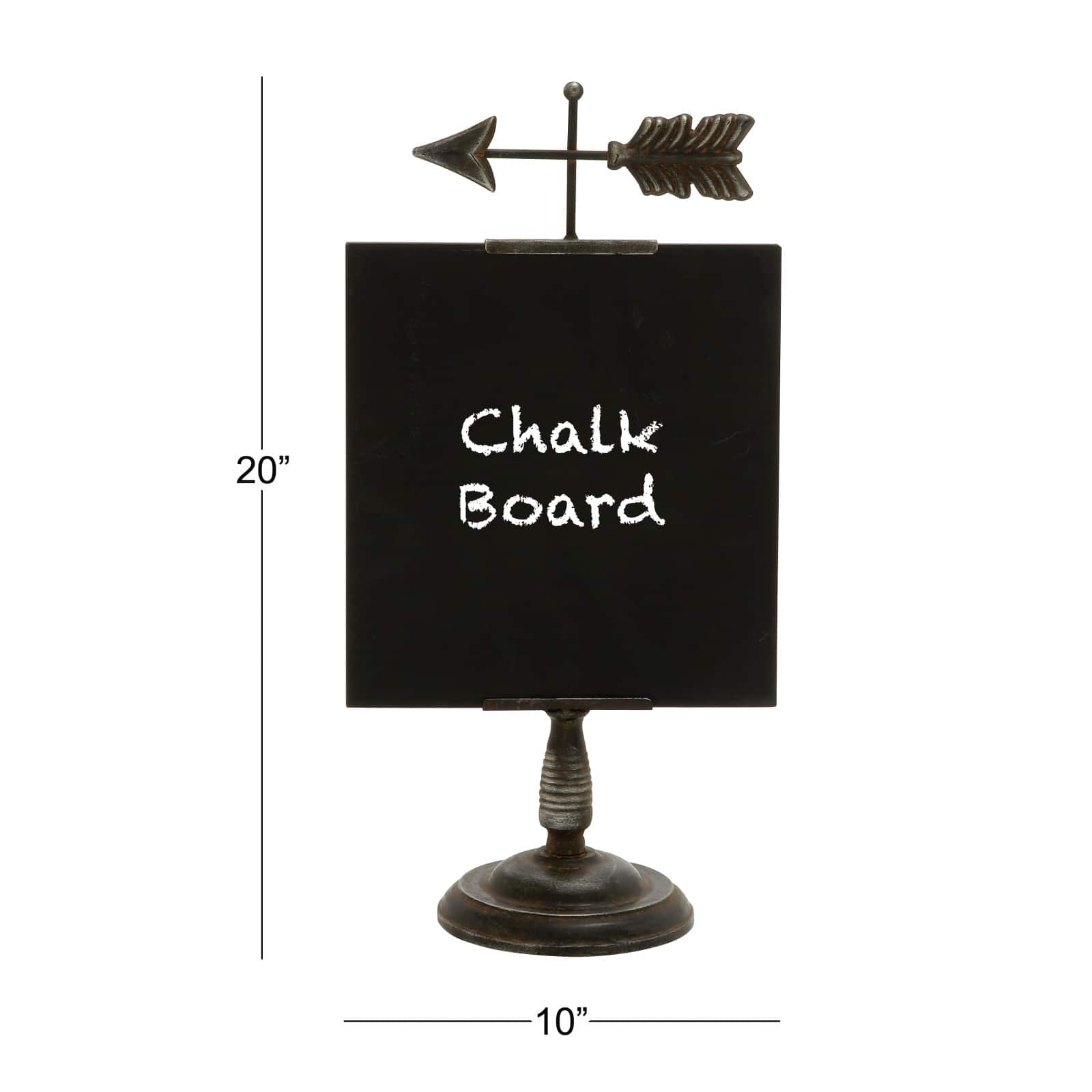 20&#x22; Black Metal Farmhouse Chalkboard Sign