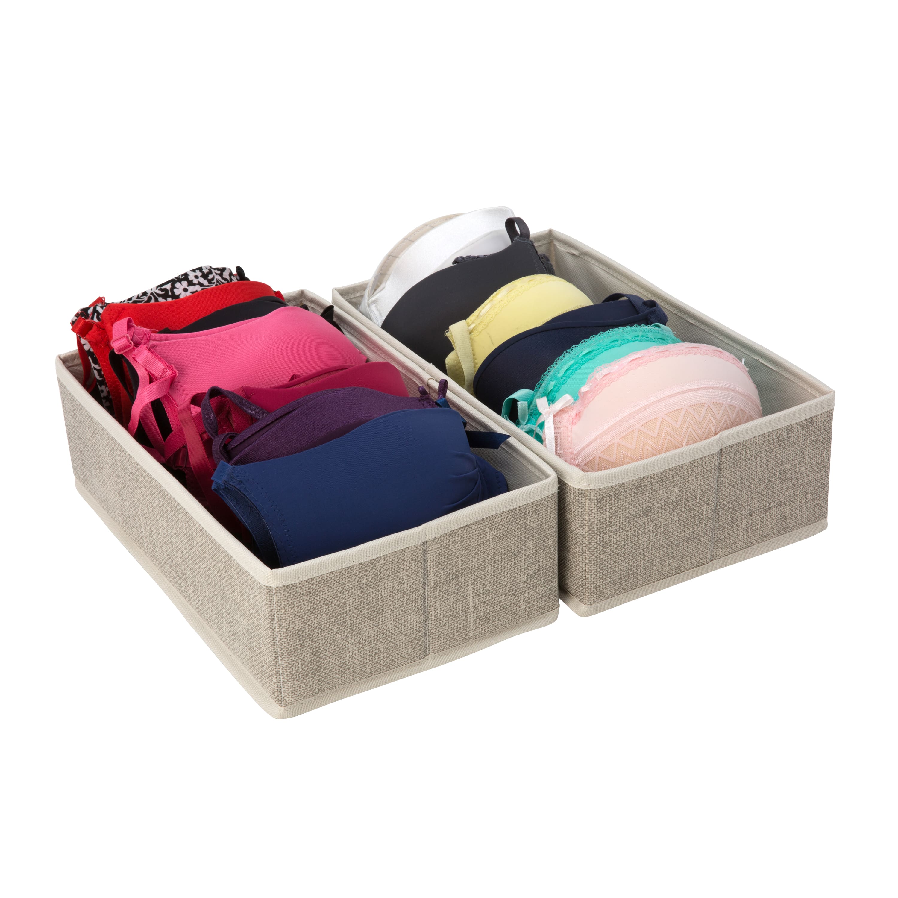 Simplify Faux Jute Medium Rectangular Compartment Drawer Organizer, 2ct.