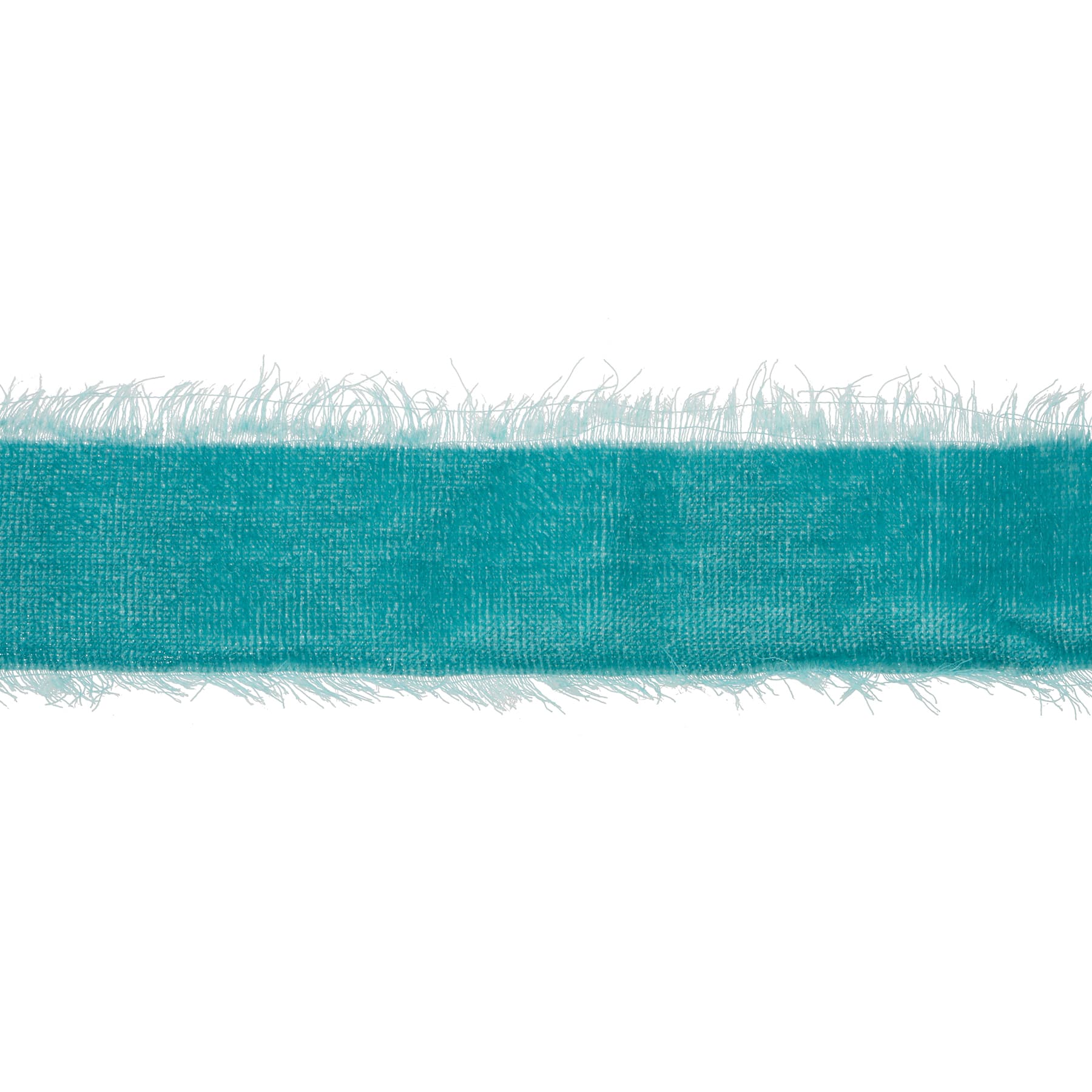 1.2&#x22; x 15ft. Turquoise Velvet Frayed Edge Ribbon by Celebrate It&#xAE;