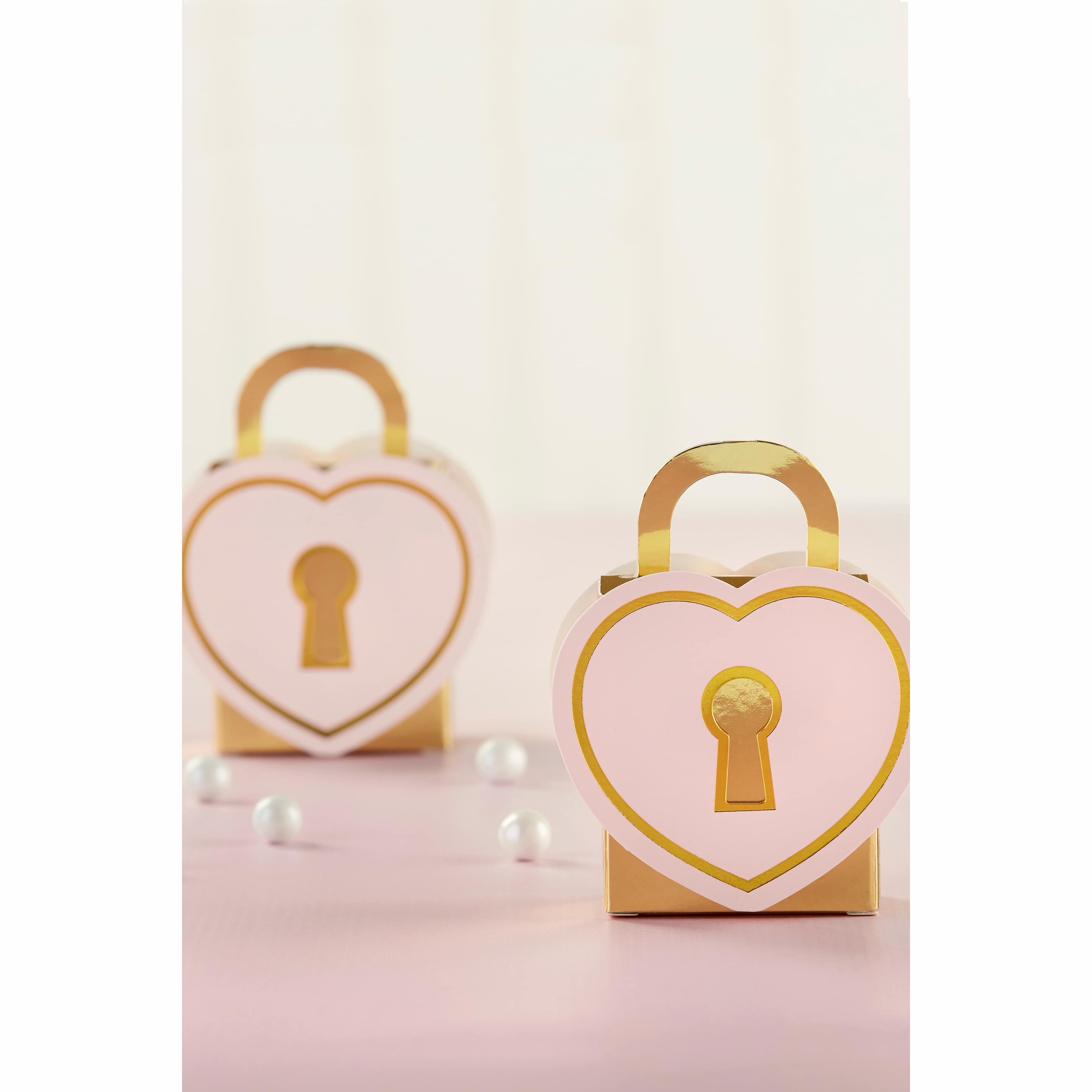 Kate Aspen® Pink Love Lock Favor Box, 24 Count