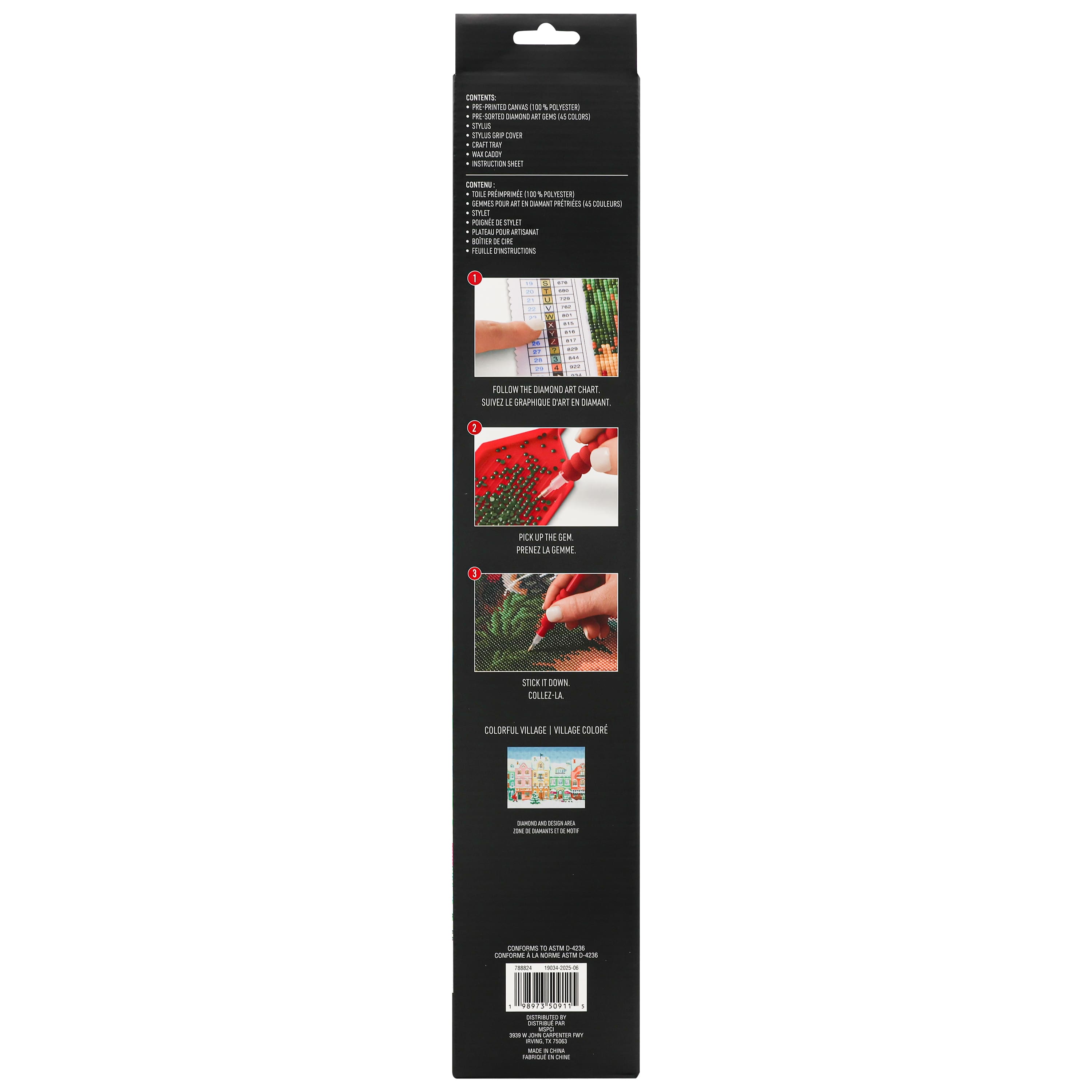 16&#x22; x 20&#x22; Colorful Village Diamond Art Kit by Make Market&#xAE;