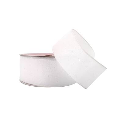 Double Face Satin Ribbon - White, 1-1/2 x 21ft