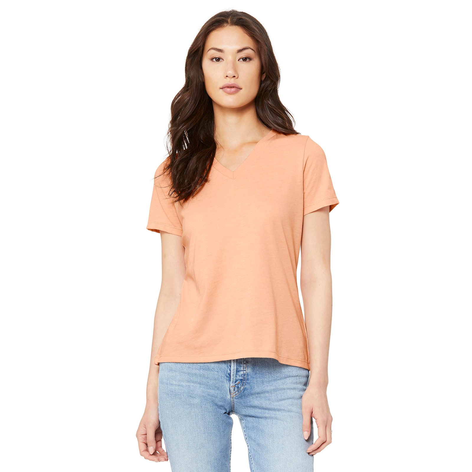 6 Pack: BELLA+CANVAS® Women's Relaxed V-Neck Heather T-Shirt