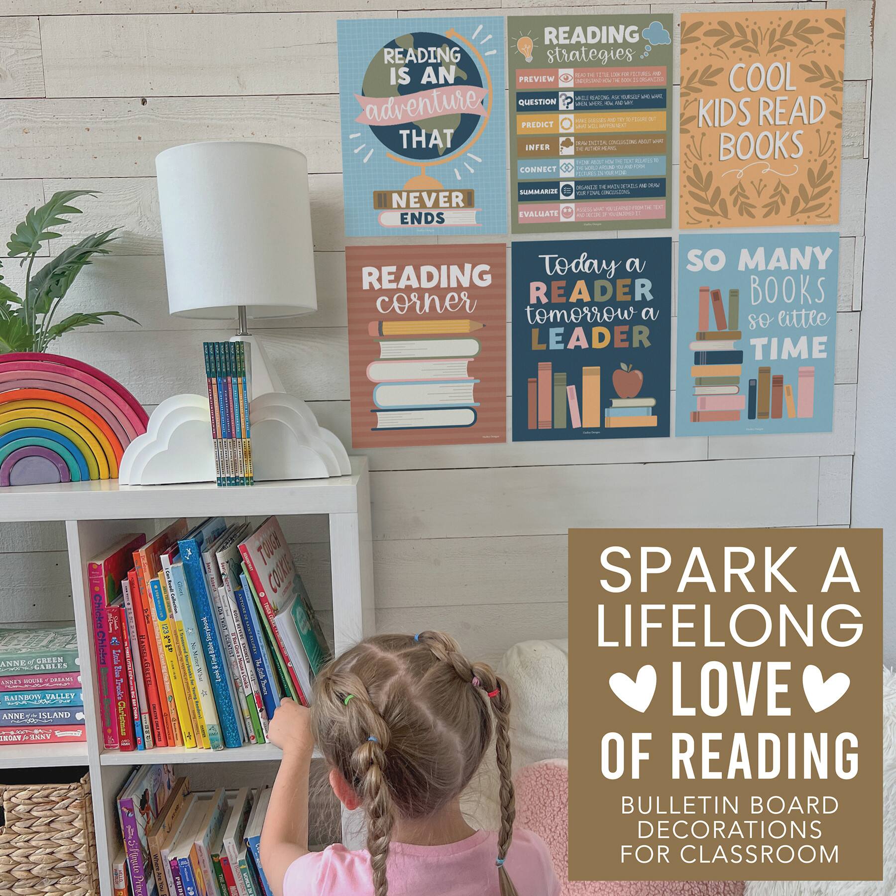 Hadley Designs 11" x 14" Colorful Pastel Reading Posters Set