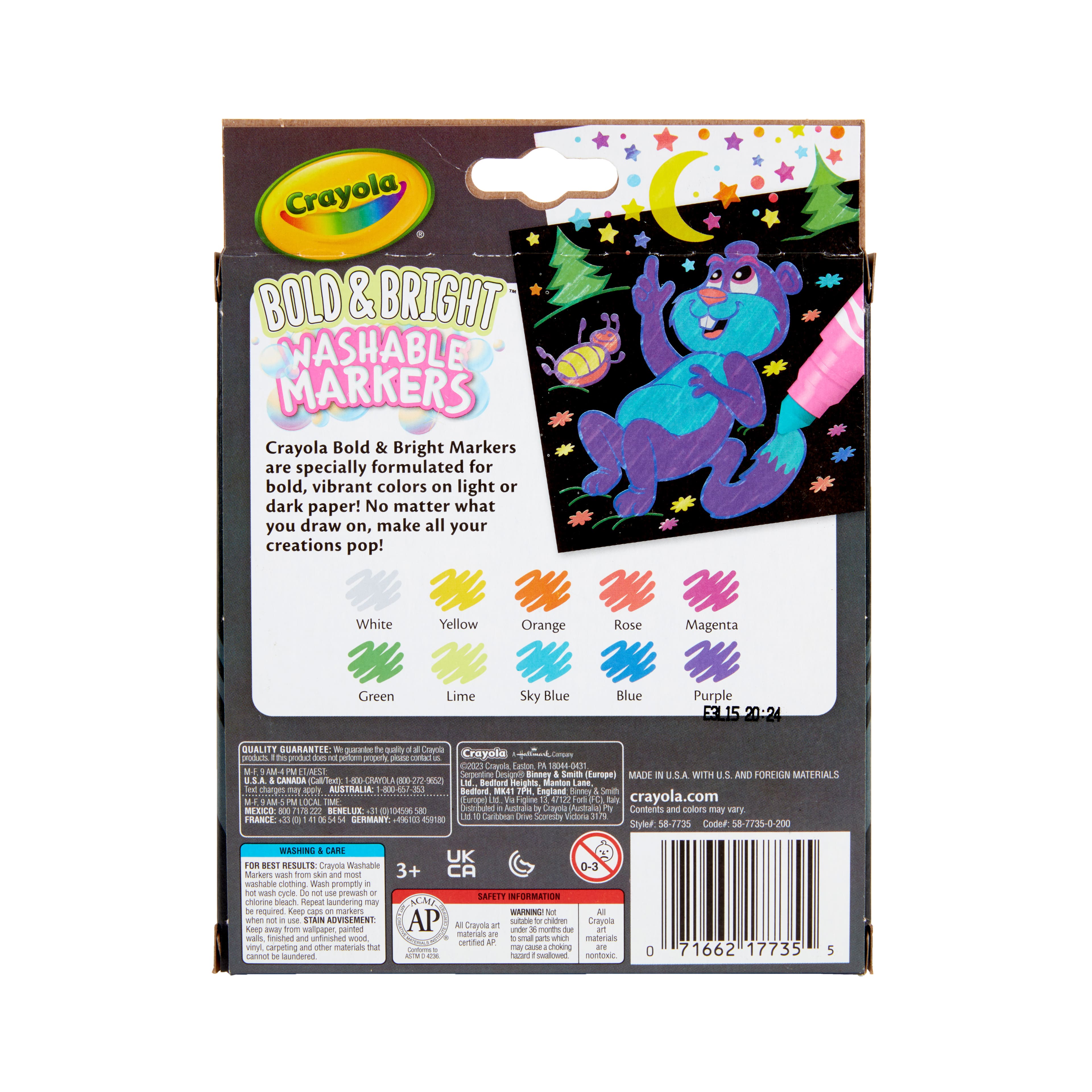 Crayola&#xAE; Bold &#x26; Bright Broad Line Washable Markers, 10ct.