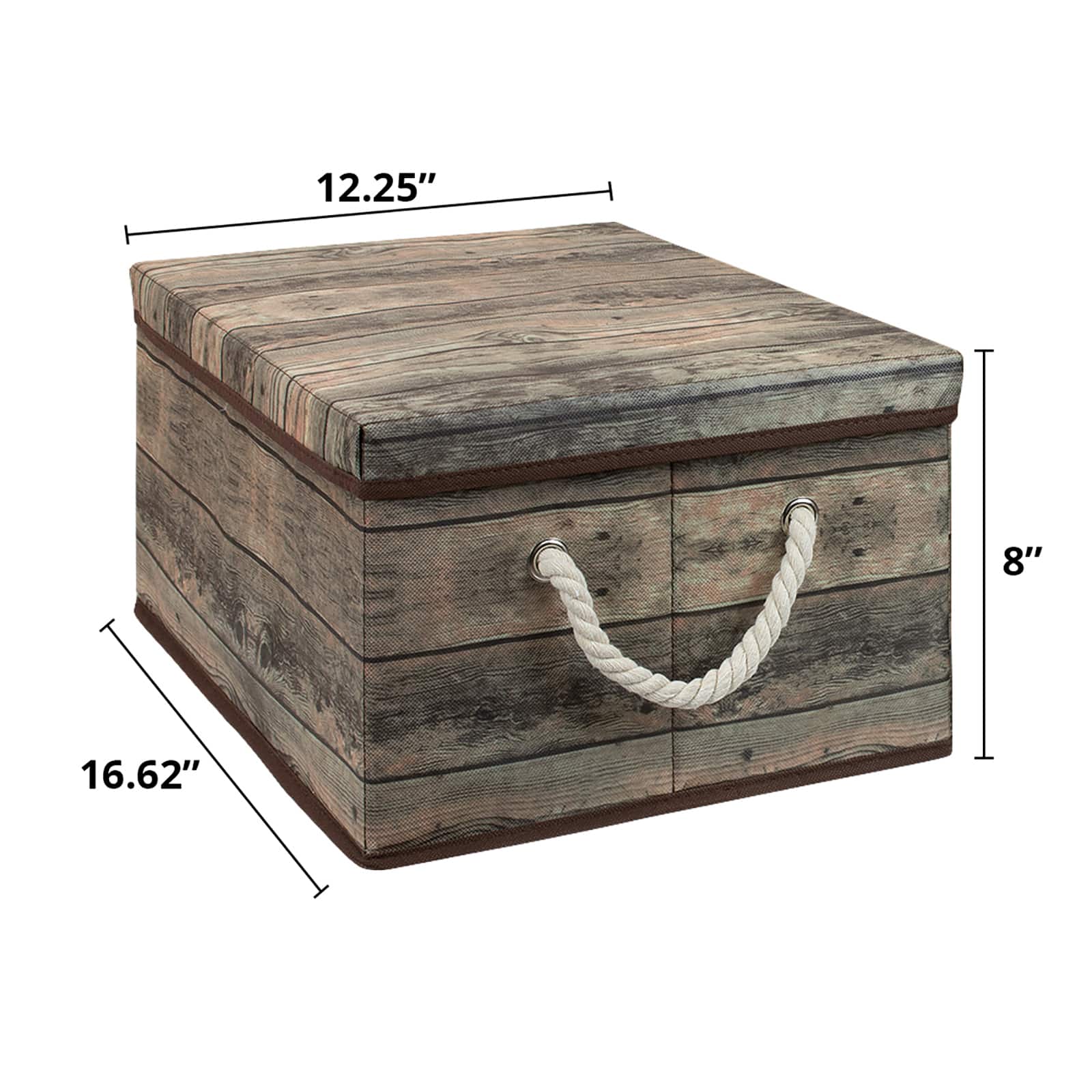 Sorbus 16.5" Rustic Wood Pattern Storage Box, 2ct.