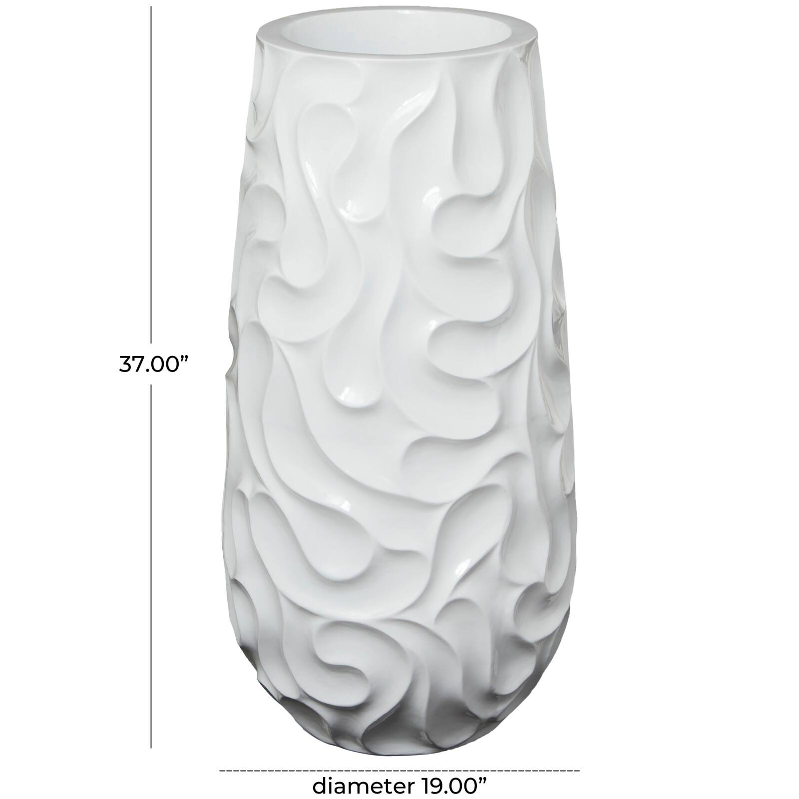 3ft. White Wave Textured Vase