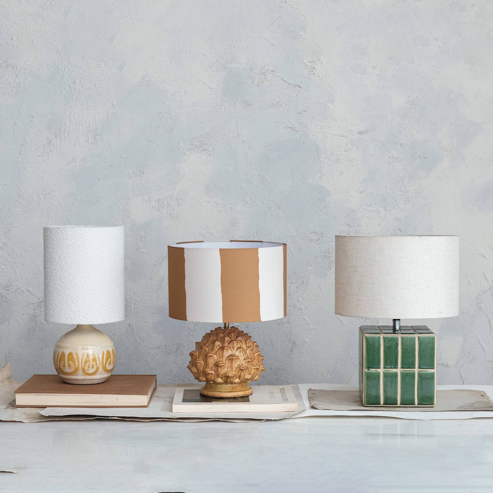 Hello Honey&#xAE; 15&#x22; Green &#x26; White Ceramic Table Lamp