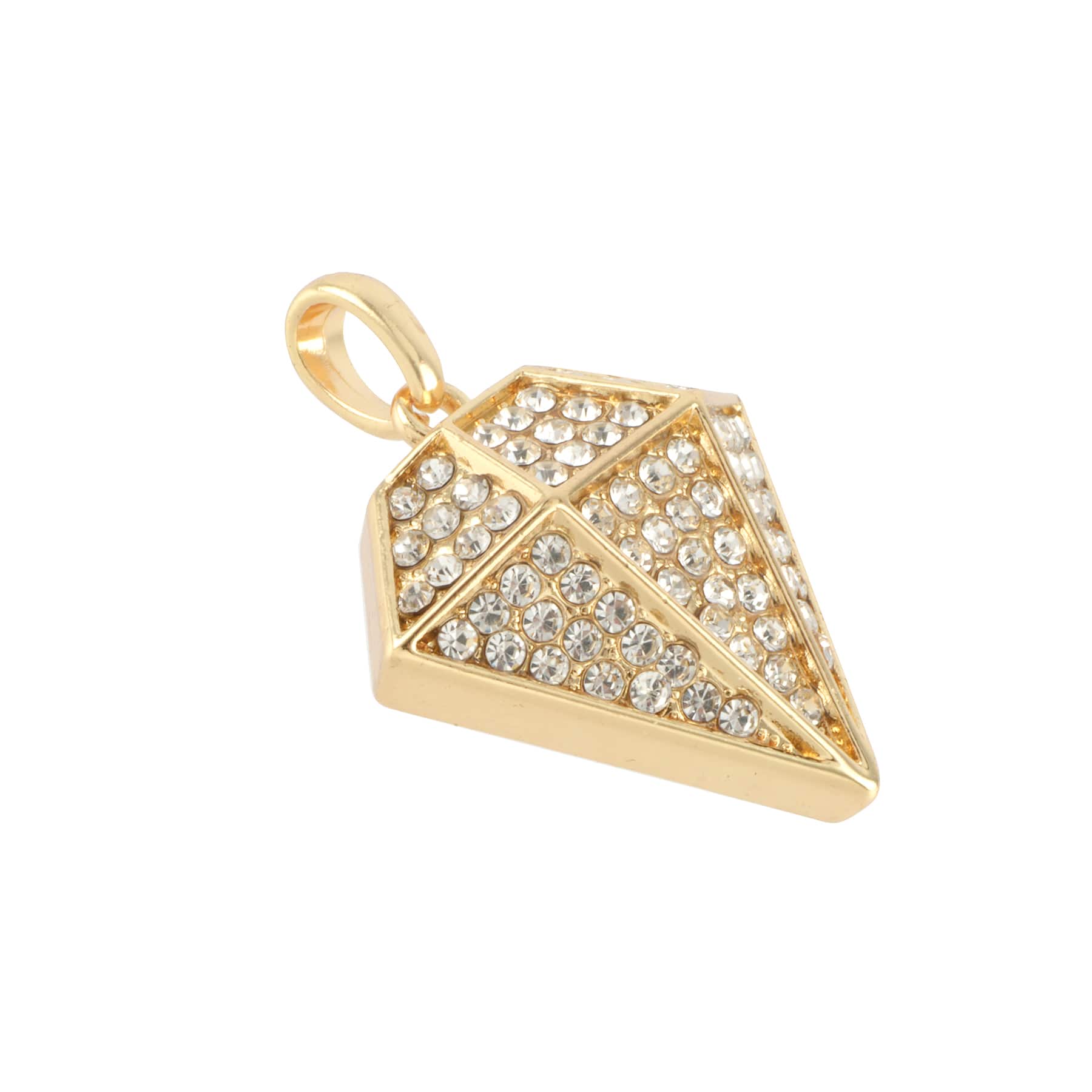 12 Pack: Gold Metal Diamond Pendant by Bead Landing&#x2122;