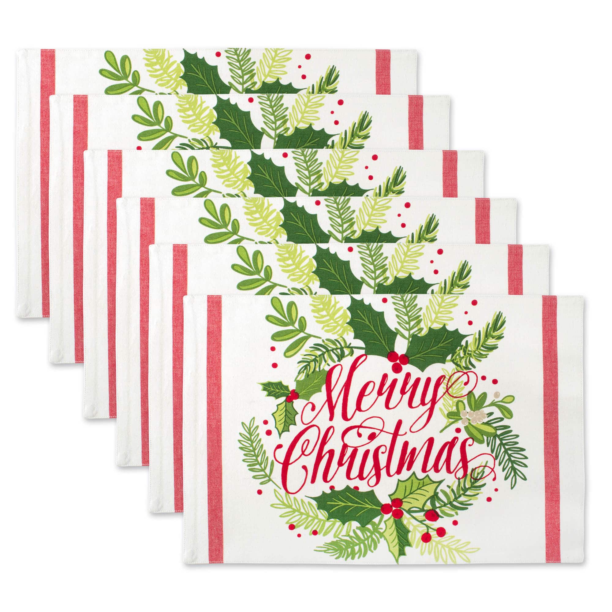 DII&#xAE; Merry Christmas Print Placemats, 6ct.