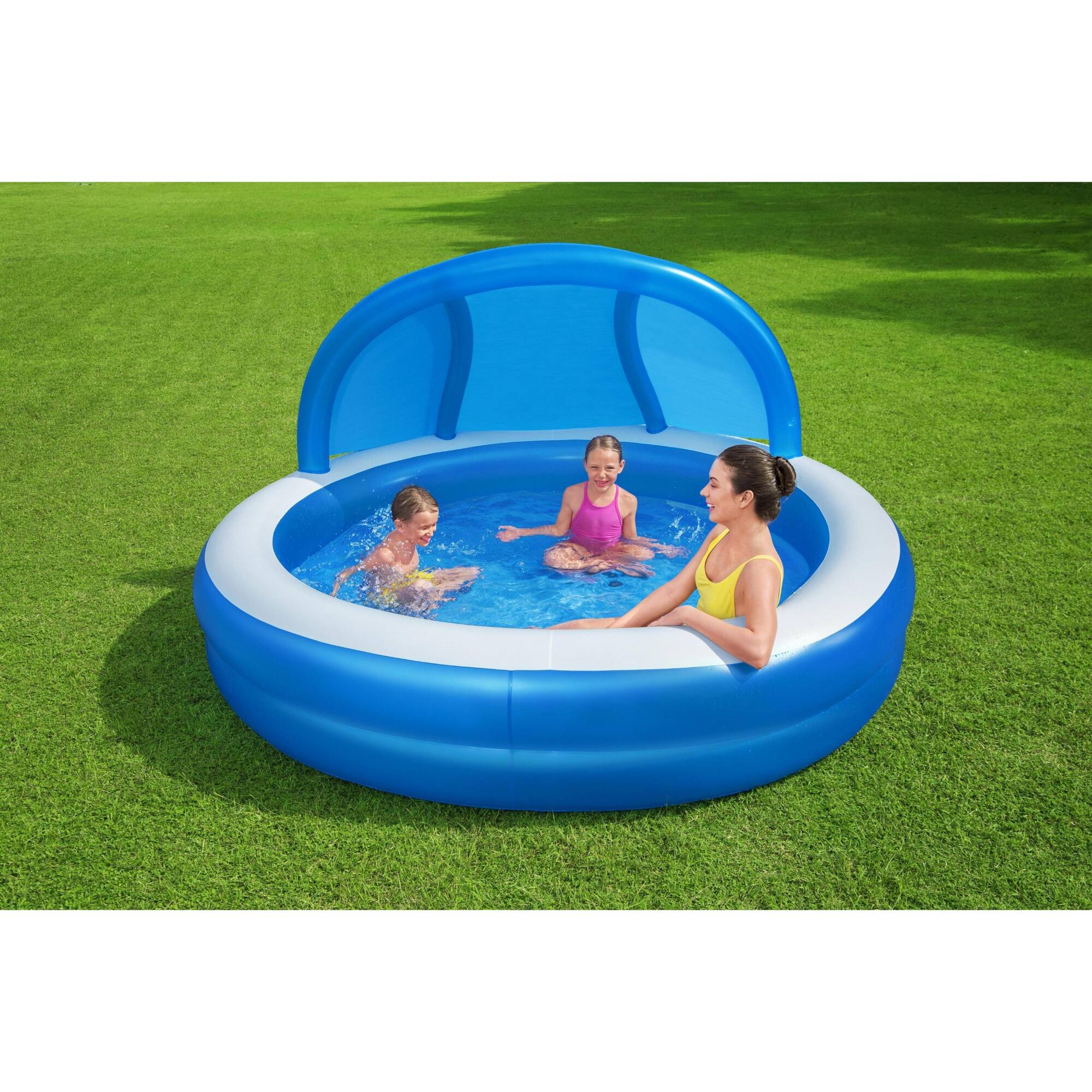 Bestway&#xAE; H2OGO!&#xAE; 8ft. Summer Days Round Inflatable Outdoor Family Pool with UV Careful&#x2122; Sunshade