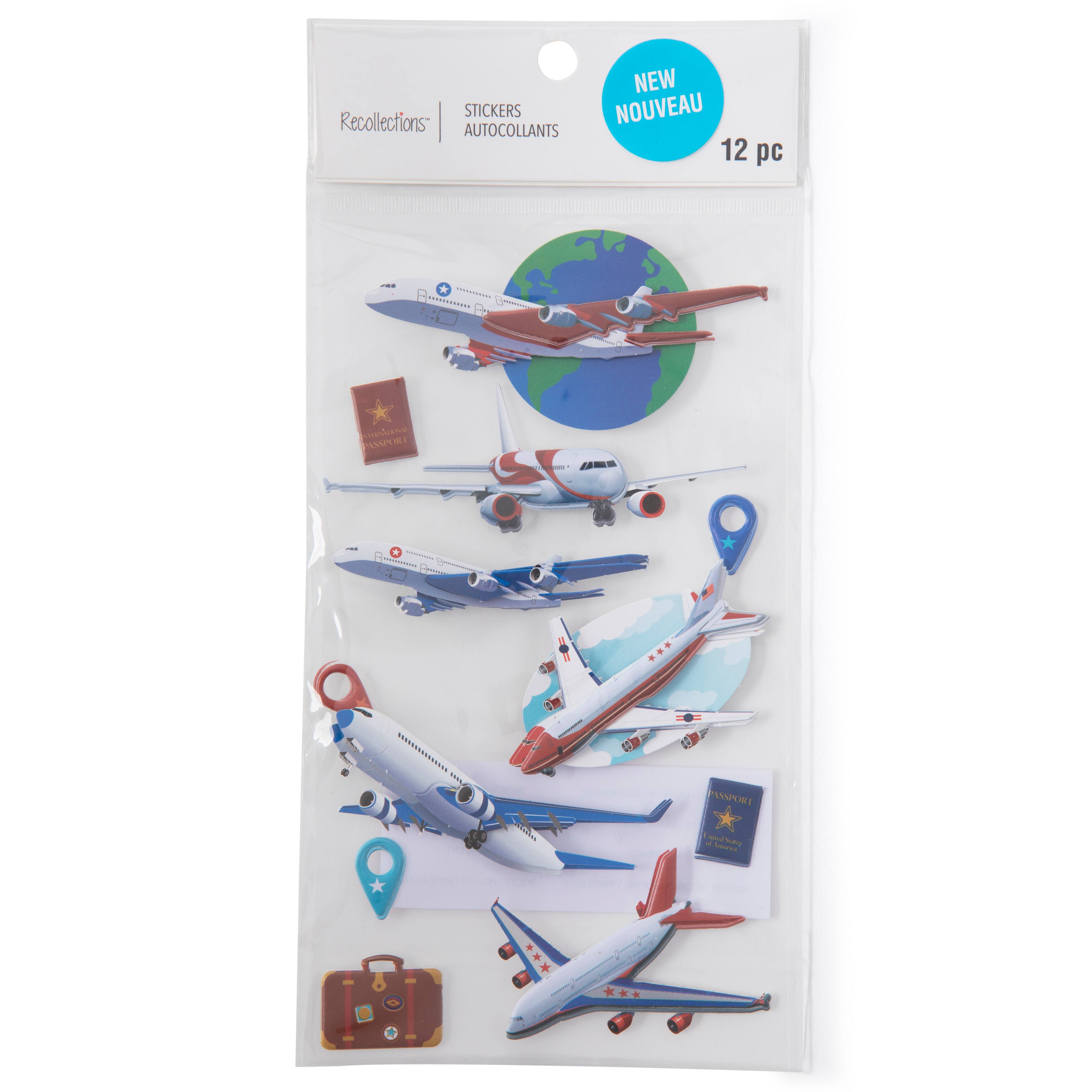 12 Pack: Jets Dimensional Stickers by Recollections™