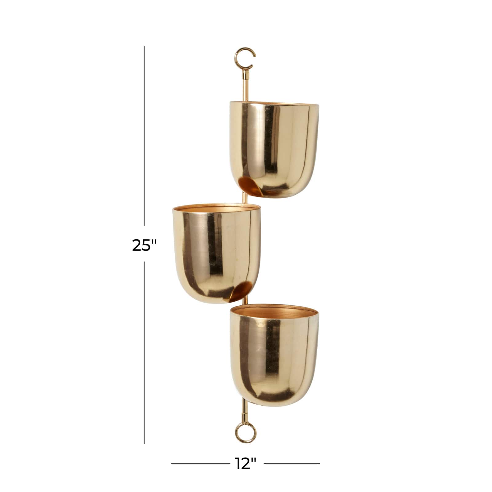 The Novogratz 25" Gold Metal Contemporary Wall Planter